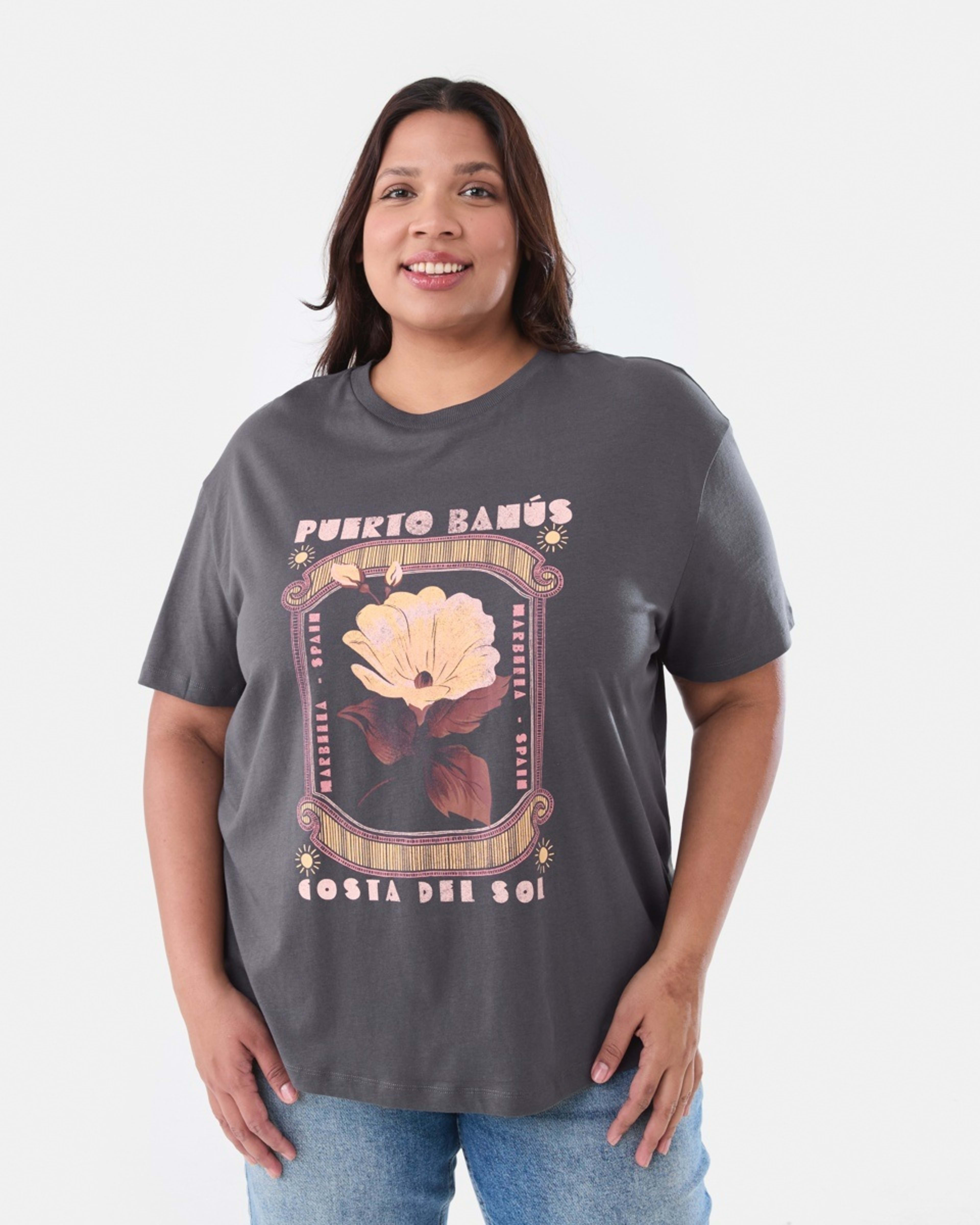 1 Curve Short Sleeve Boyfriend T-shirt COSTA FLRL NINE IRON