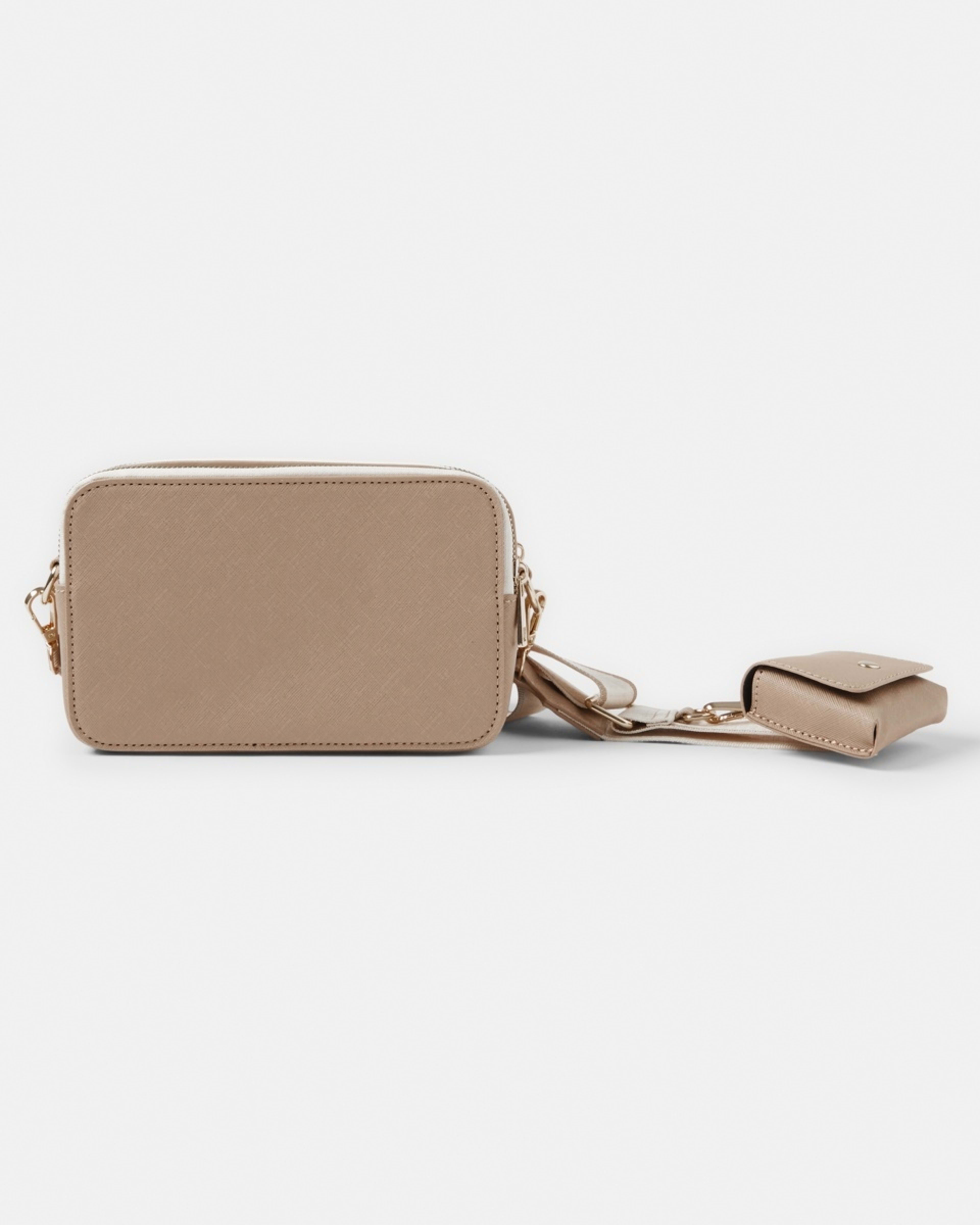 1 Double Zip Crossbody Bag BEIGE VANILLA, 1 of 8