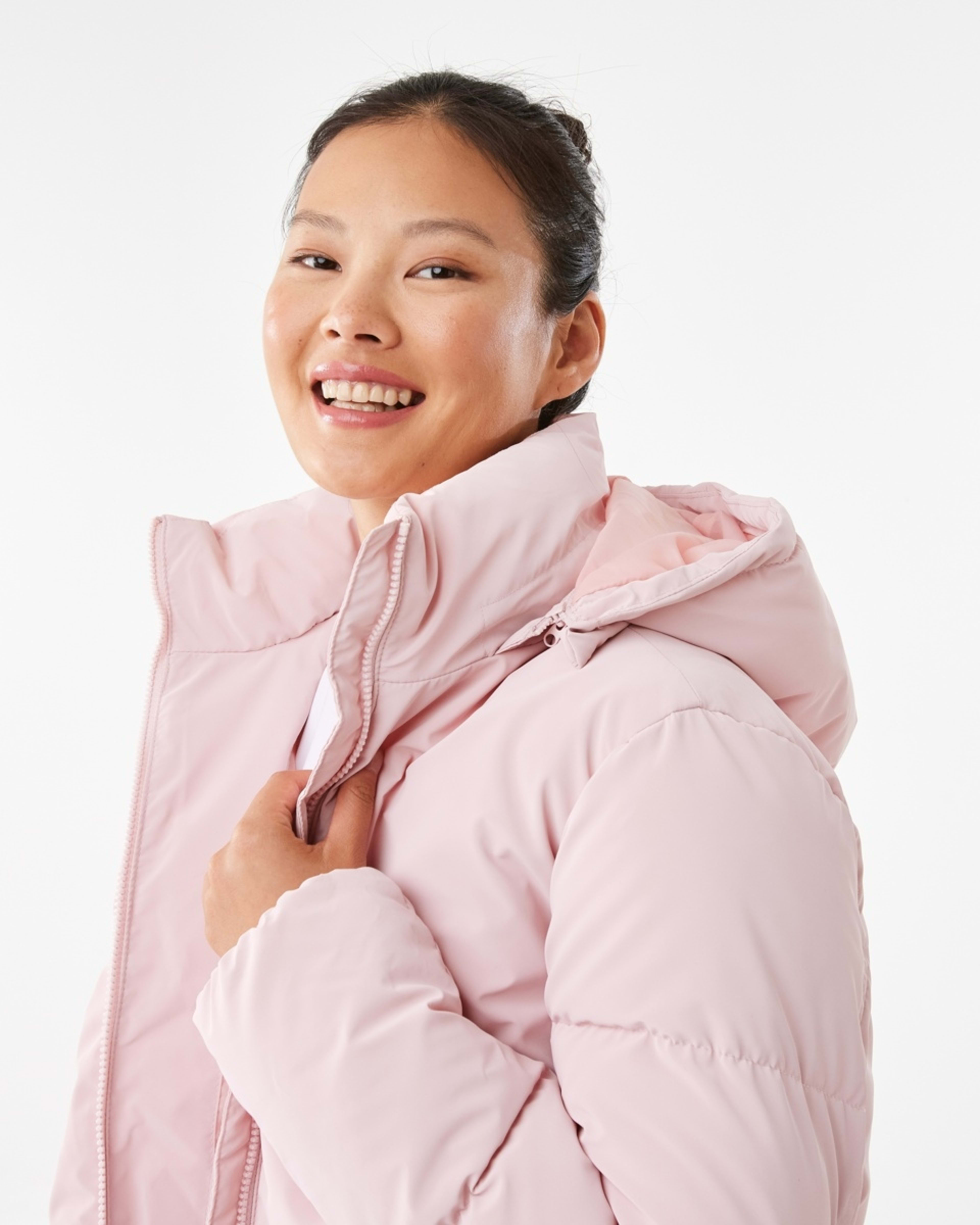 6 Active Womens Mid Length Puffer Jacket Qurtz Pink, 6 of 8