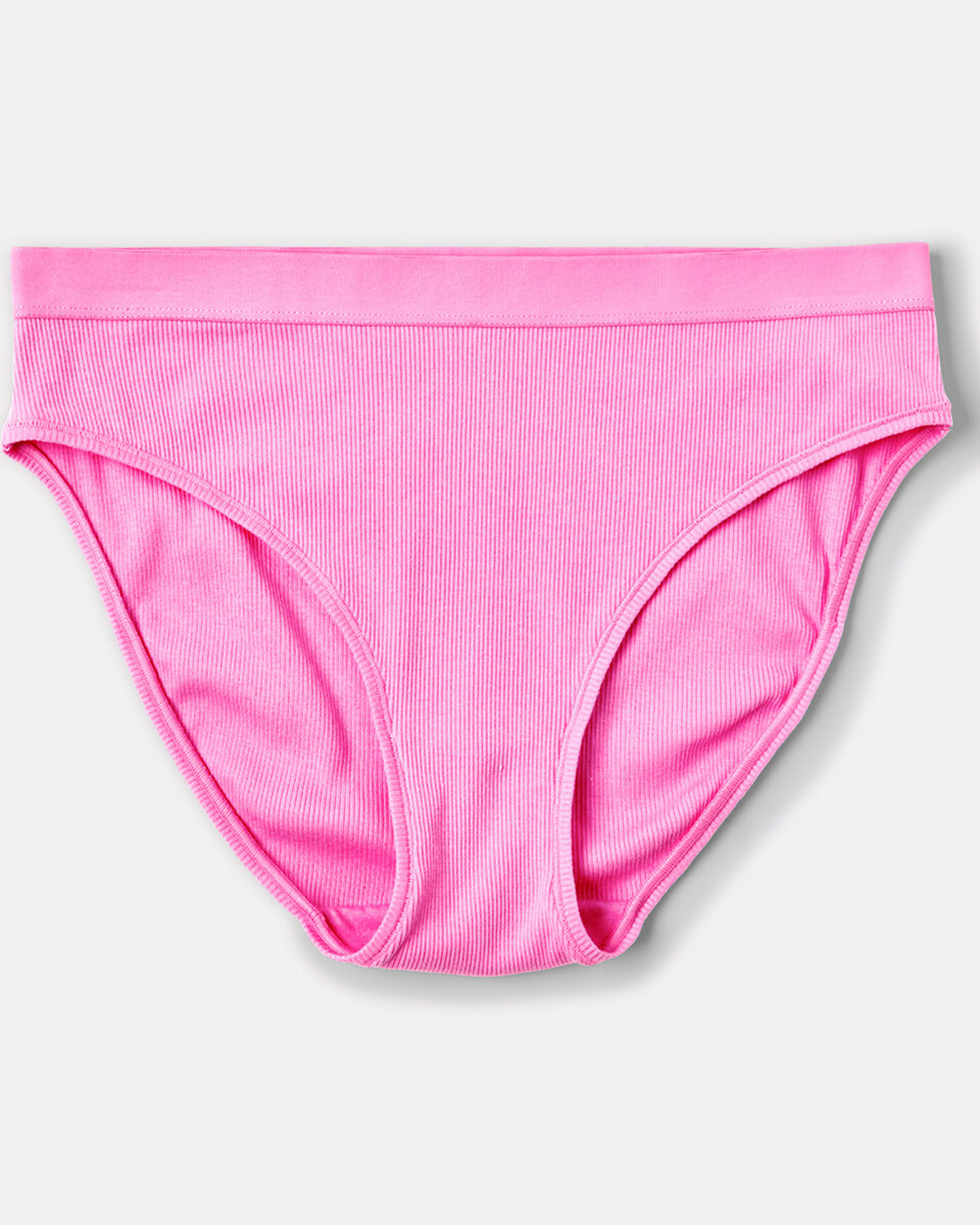 6 Ribbed Bikini Briefs Pop Pink, 6 of 7