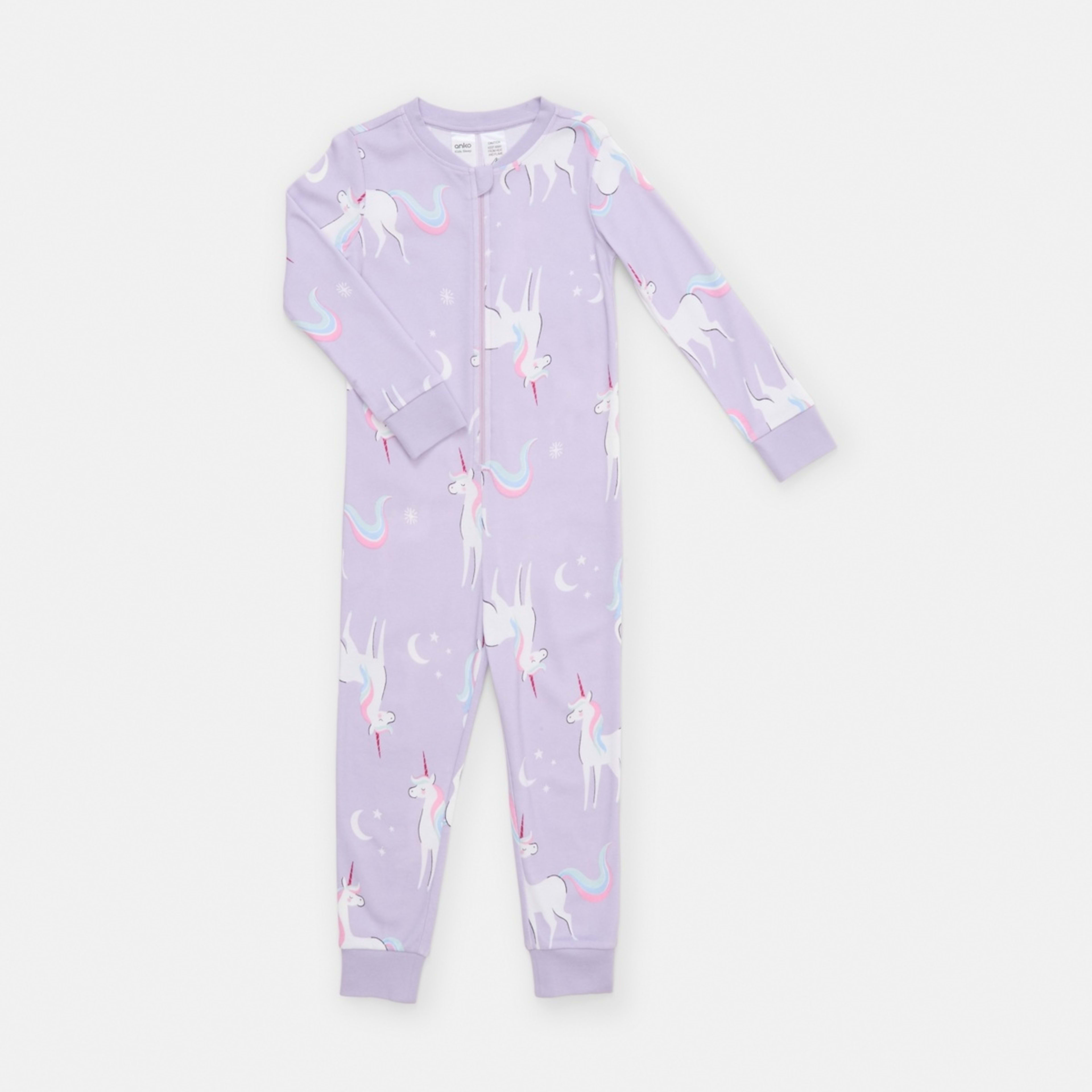 6 Rib All-In-One Sleepsuit Purple Unicorn, 6 of 9