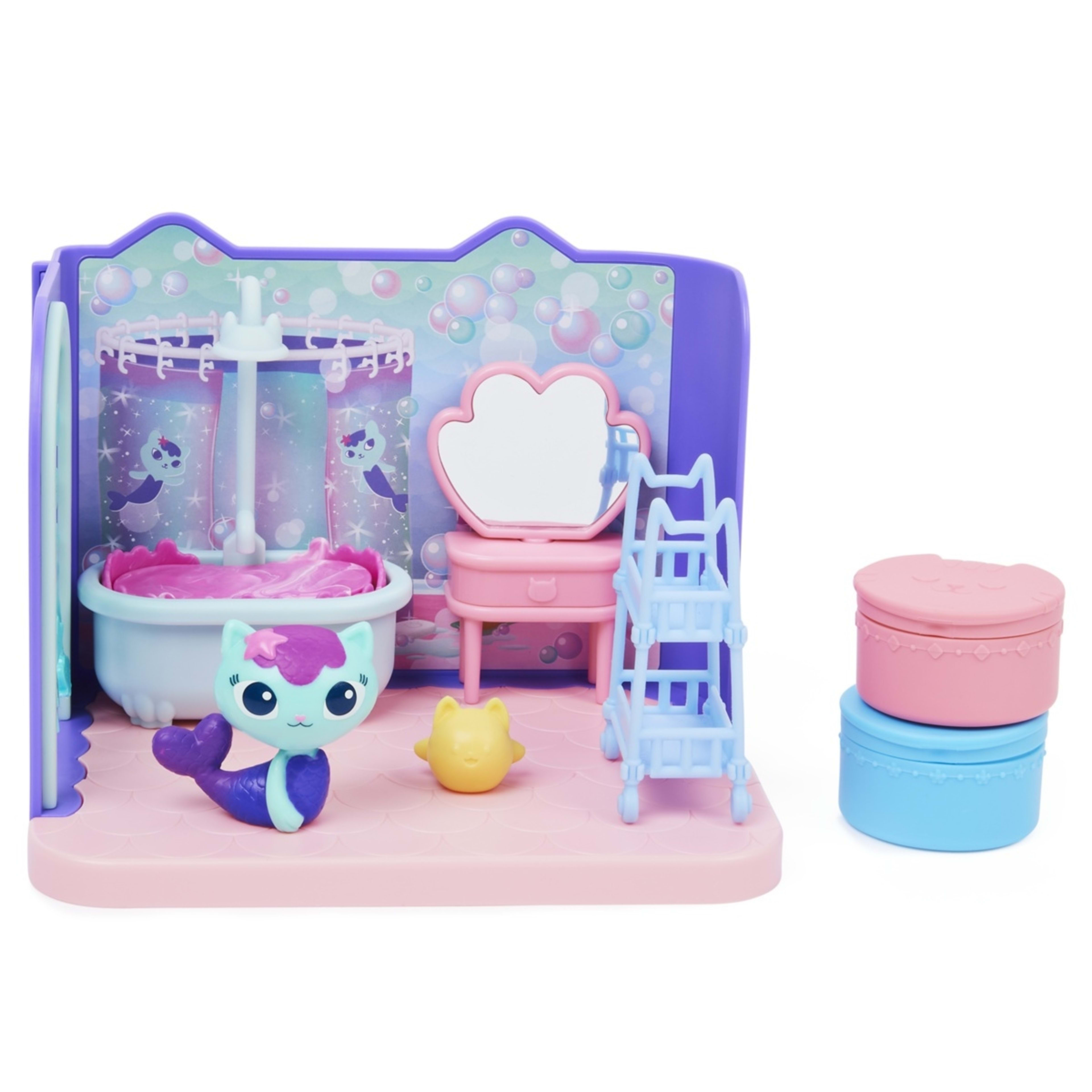 DreamWorks Gabby's Dollhouse MerCat Primp and Pamper Bathroom Set Kmart