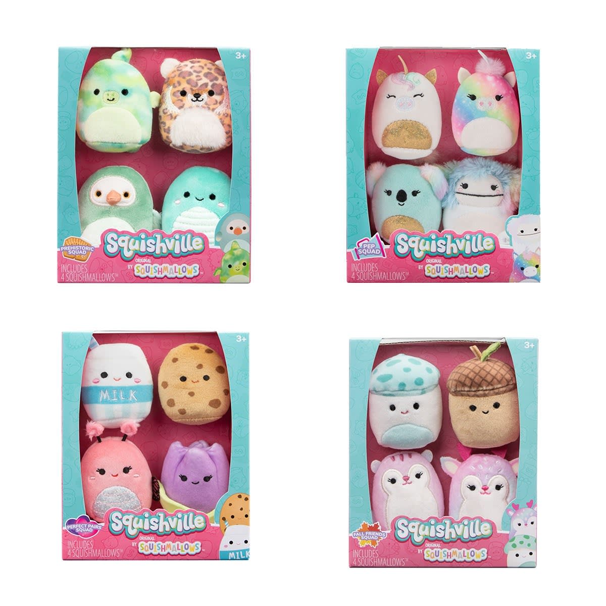 4 Pack Squishville by Original Squishmallows Plush Toy - Assorted - Kmart