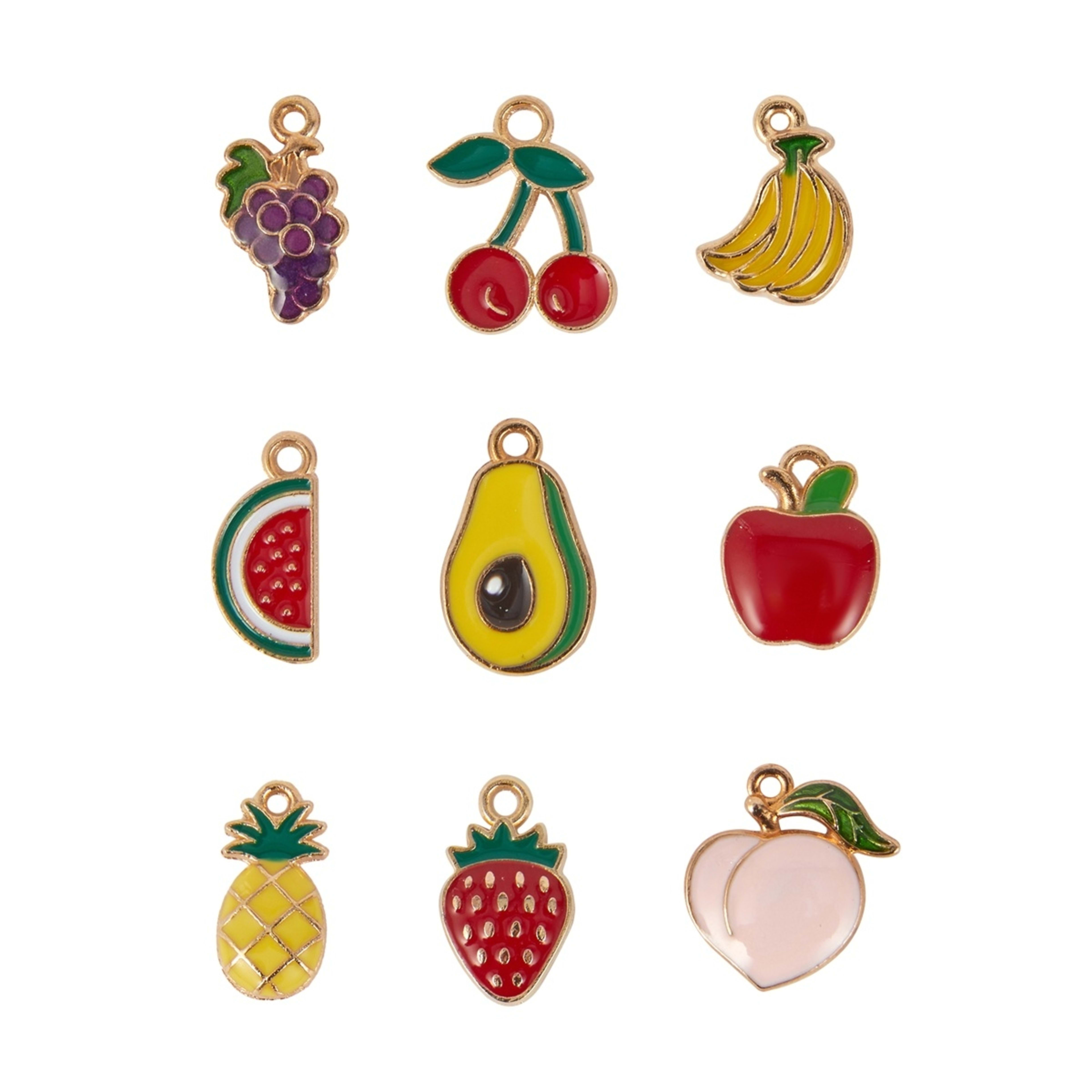 2 6 Piece Jewellery Making Charms - Fruit, 2 of 2