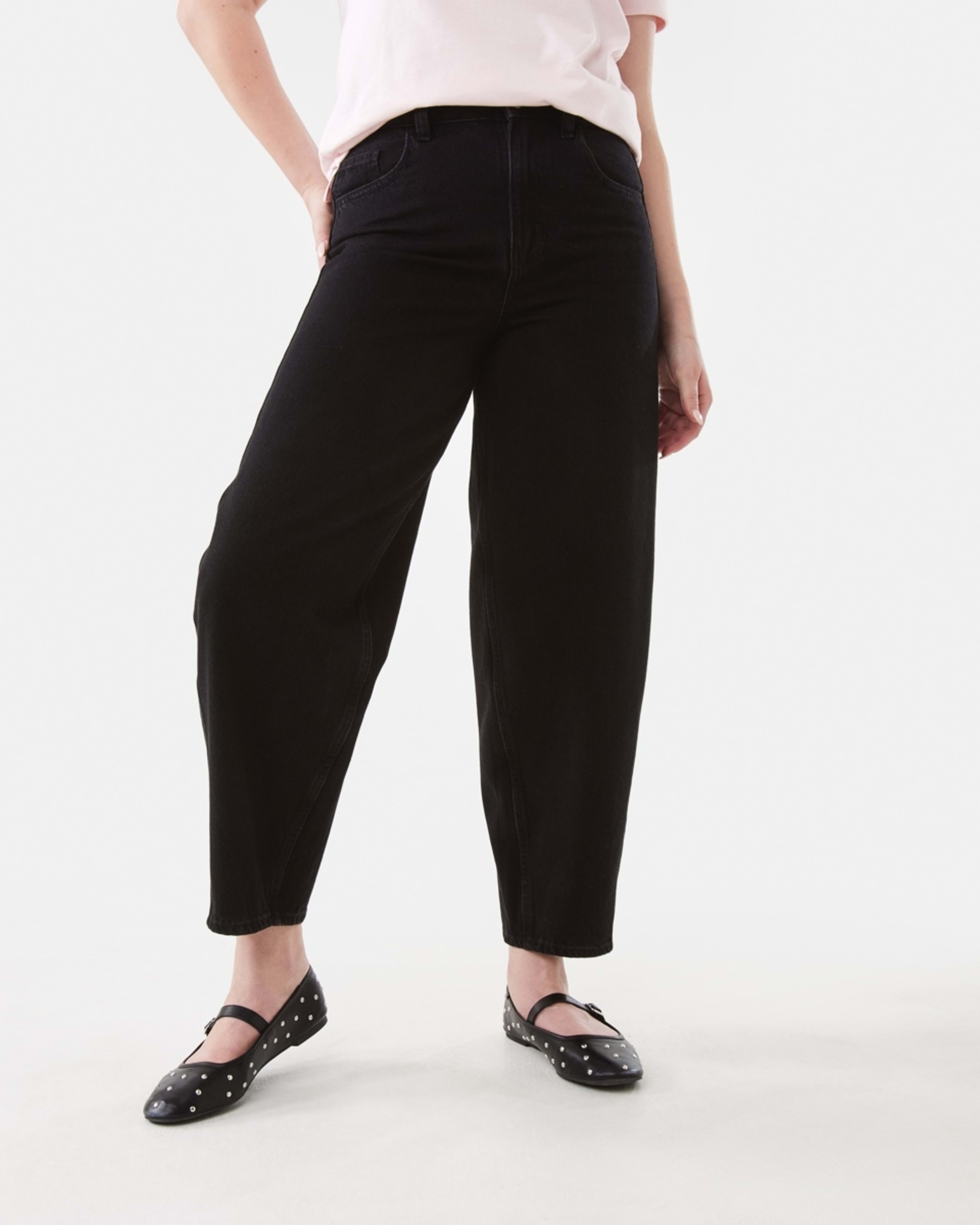 1 Barrel Leg Jeans Black Wash