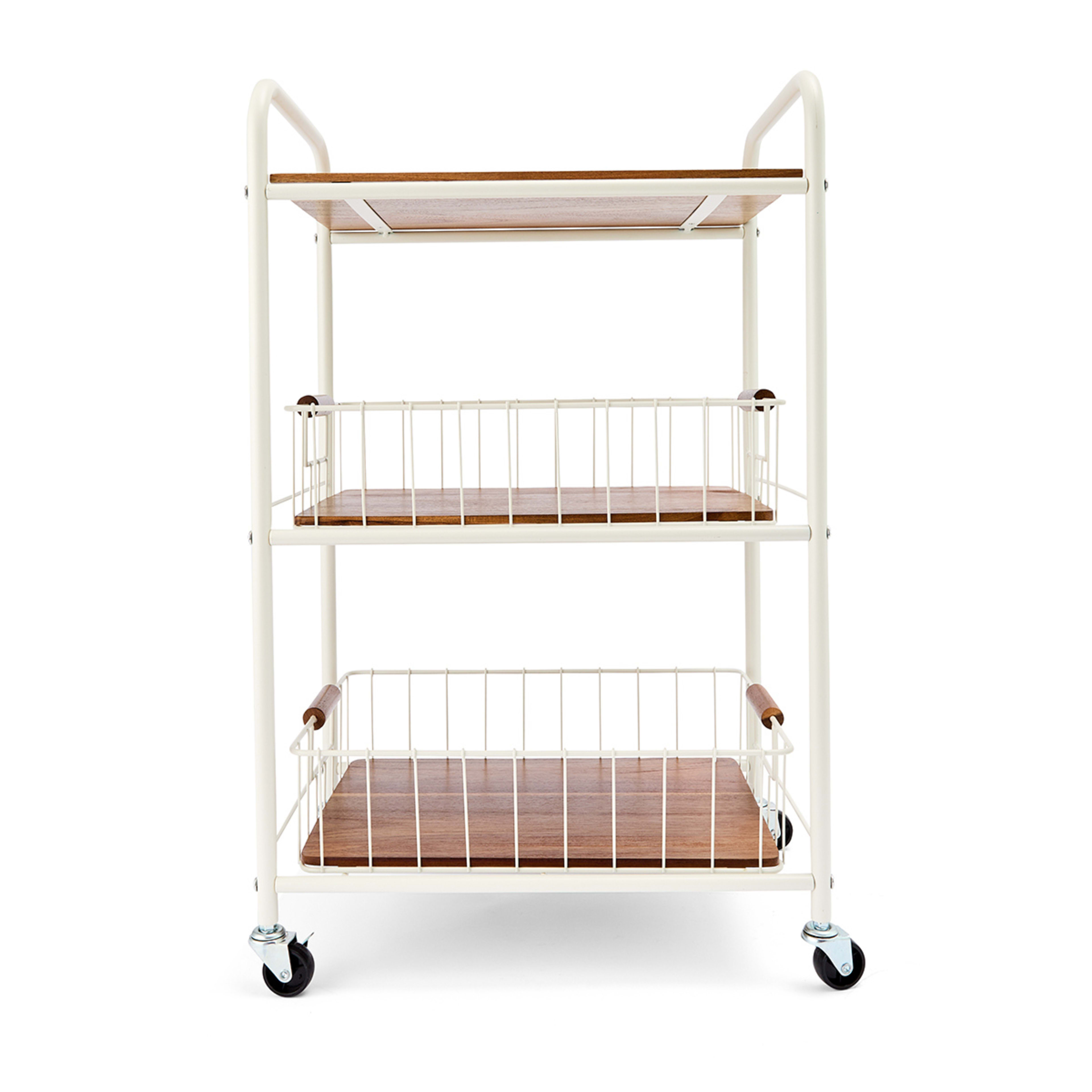 4 Off White and Acacia Trolley, 4 of 7