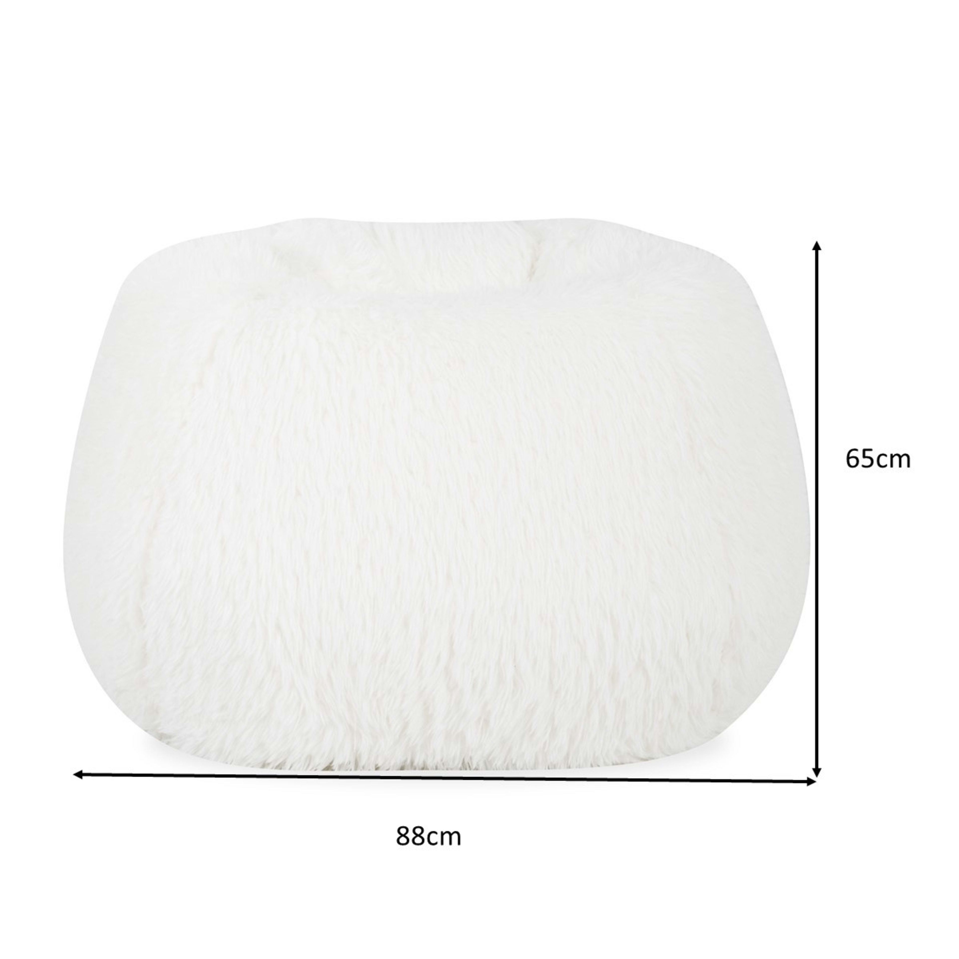 8 Fluffy Bean Bag - White, 8 of 8