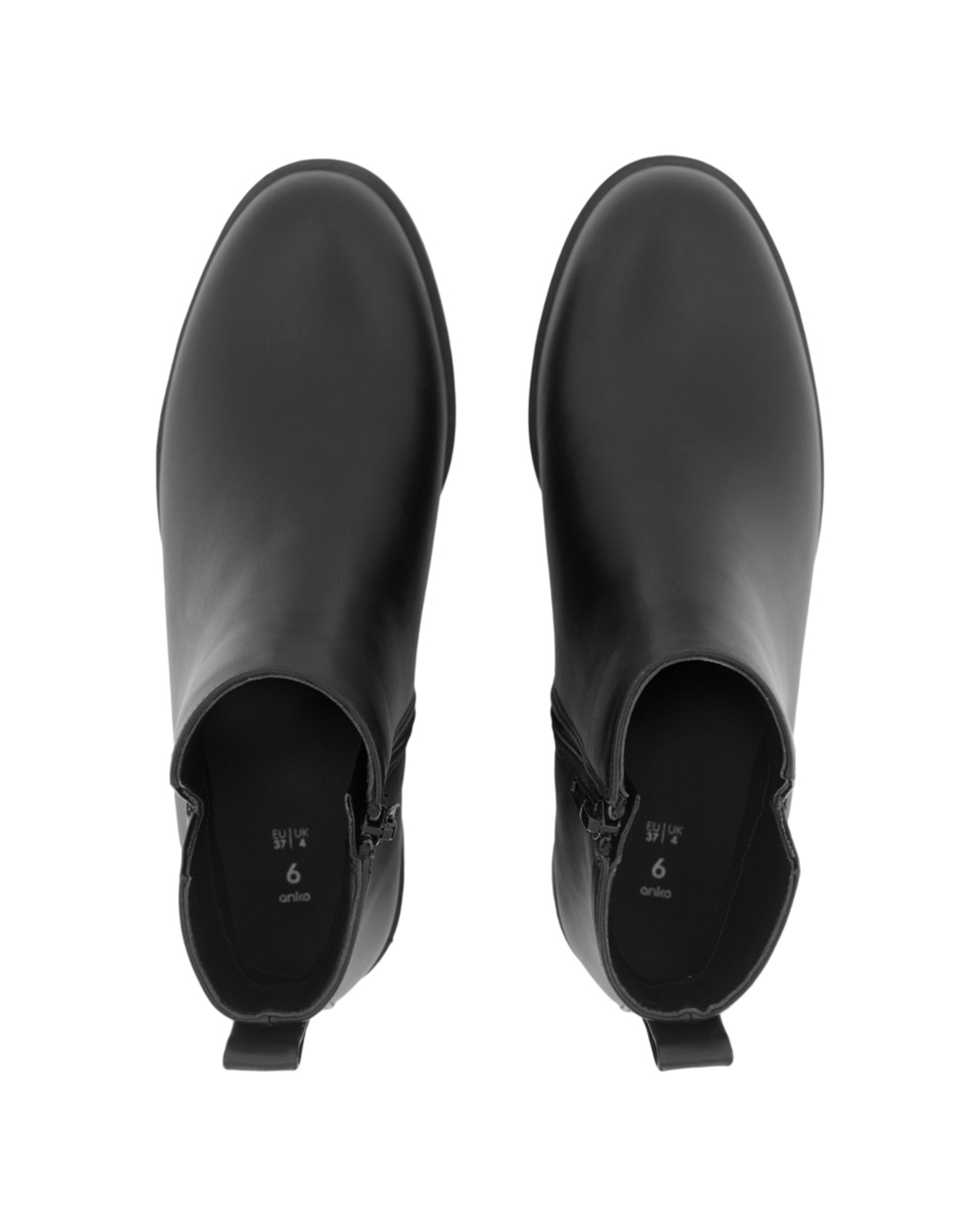 3 PU Zip Flat Boots Black, 3 of 5