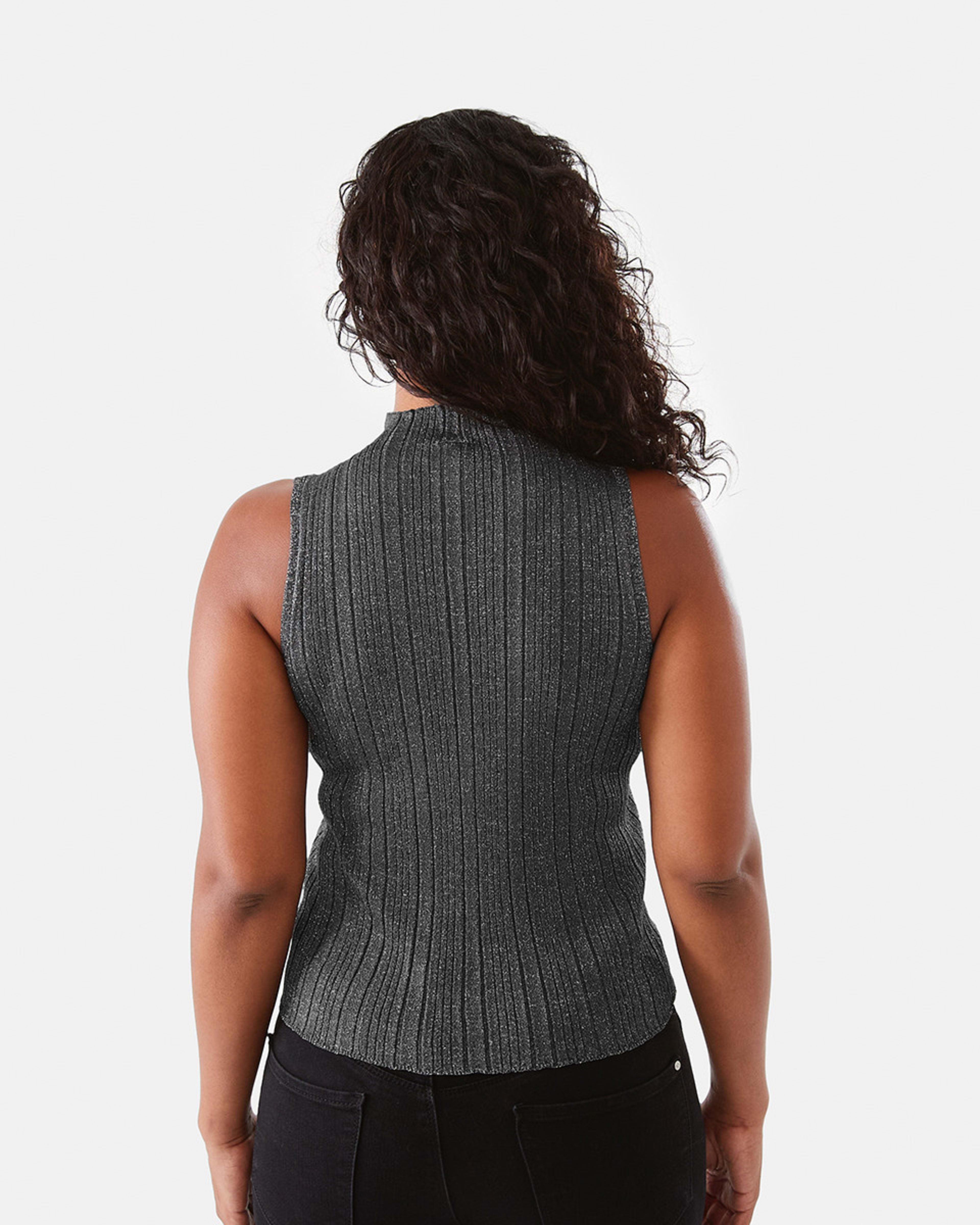 Sleeveless True Knit Sheer High Neck Top Kmart