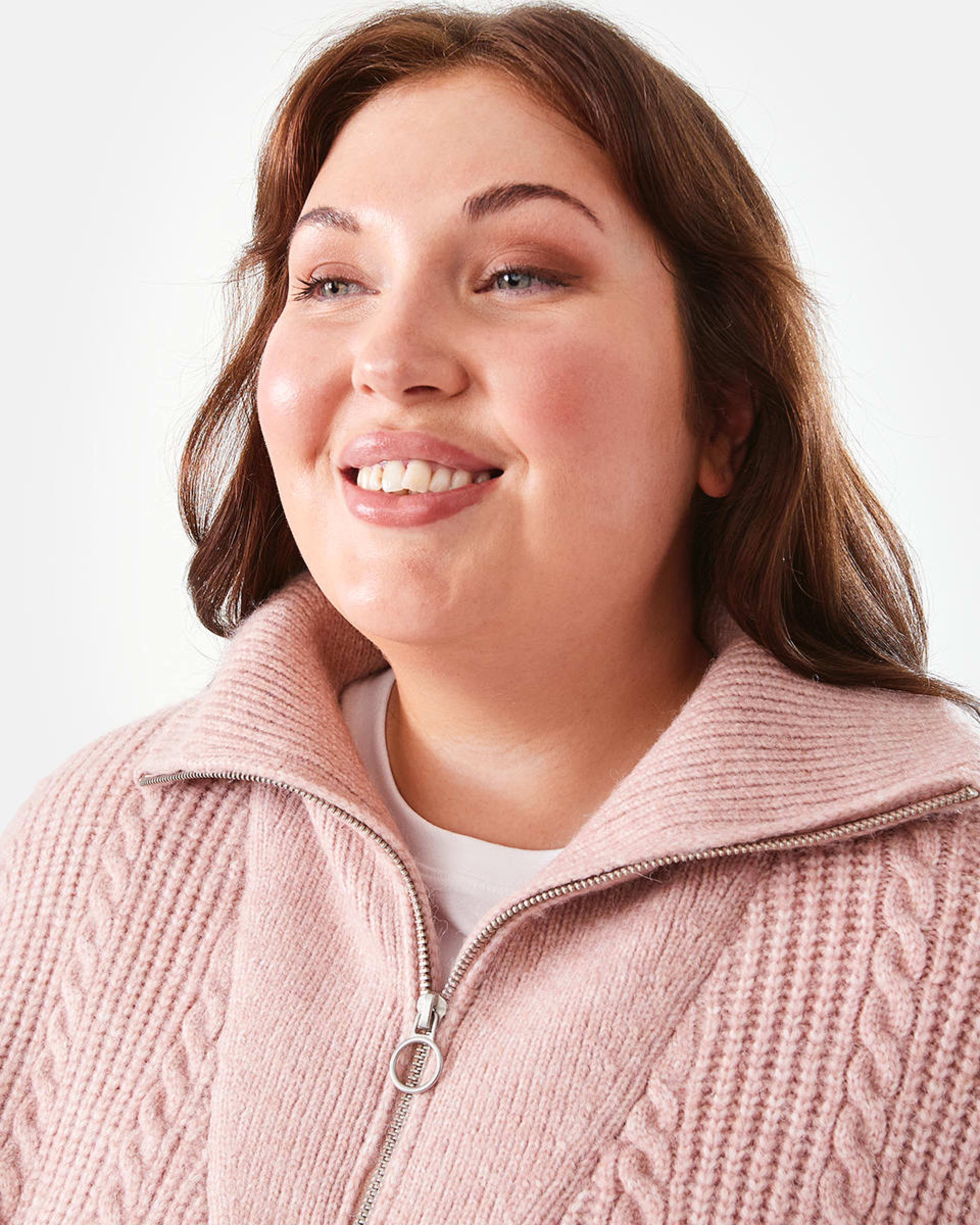 Curve Long Sleeve Quarter Zip Cable Jumper Kmart