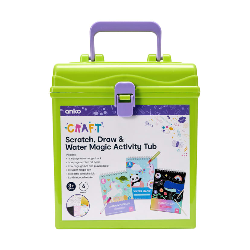 6 Piece Scratch, Draw & Water Magic Activity Tub Kmart