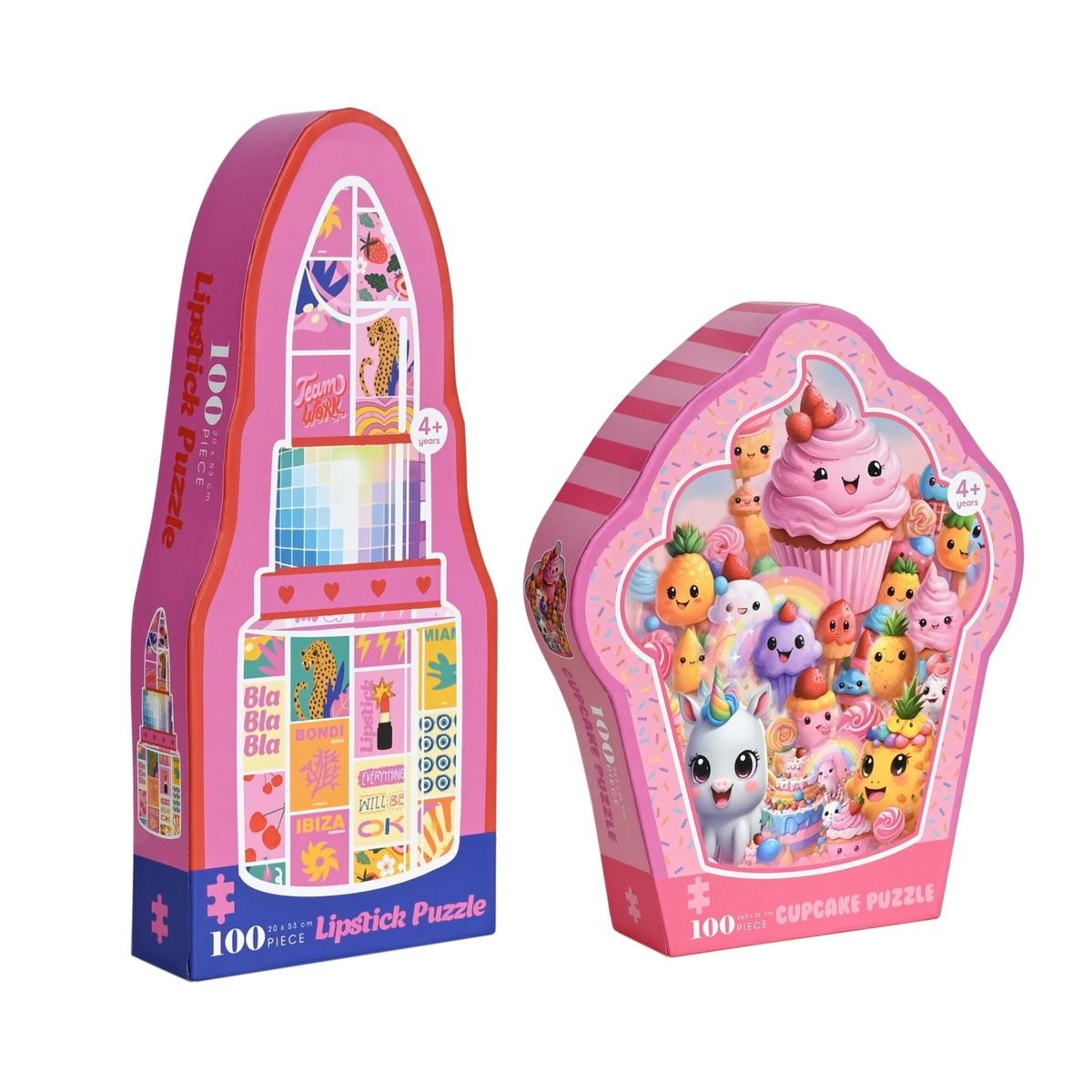 1 100 Piece Cupcake and Lipstick Puzzles - Assorted