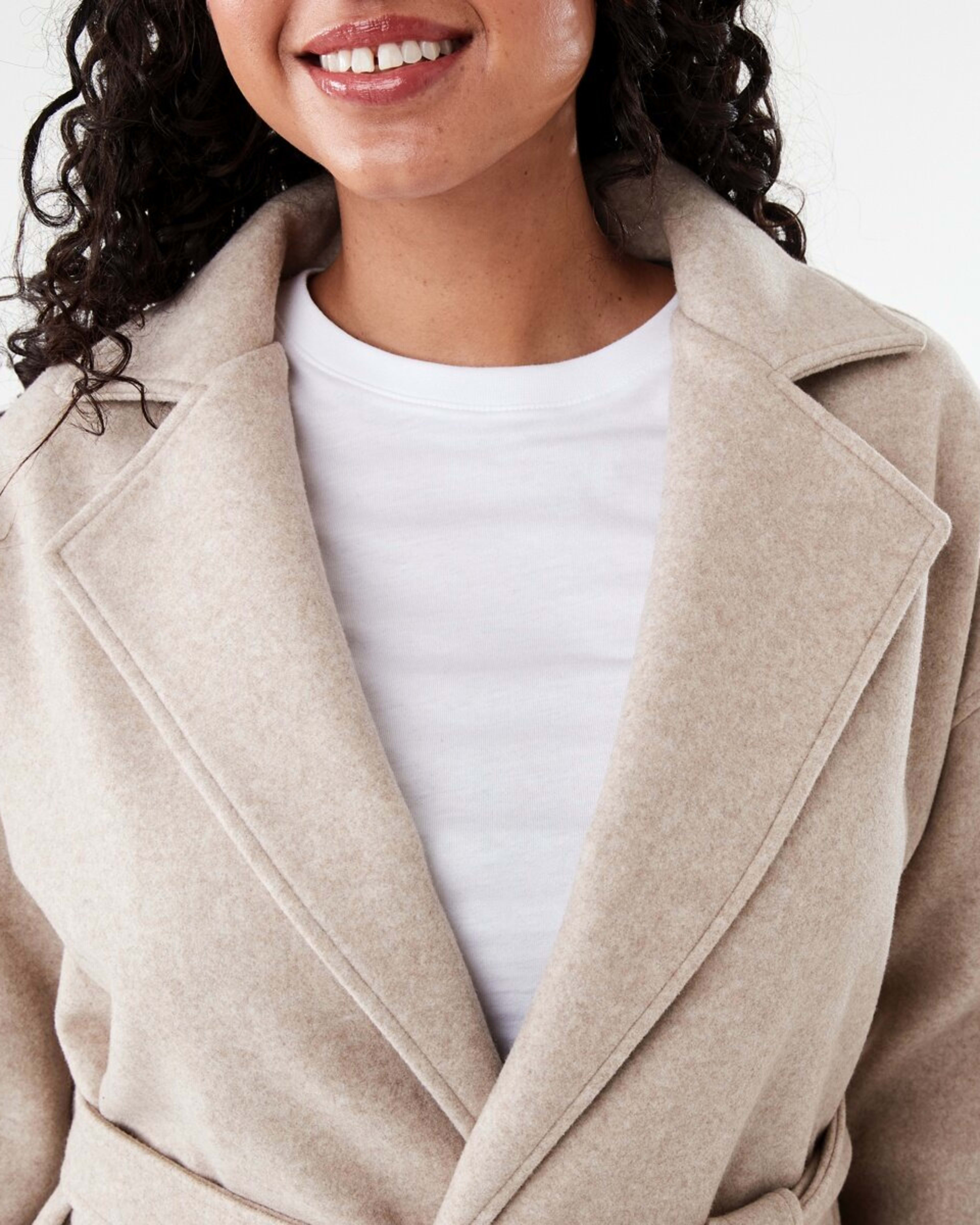 6 Oversized Coat with Belt Loml Marle, 6 of 9