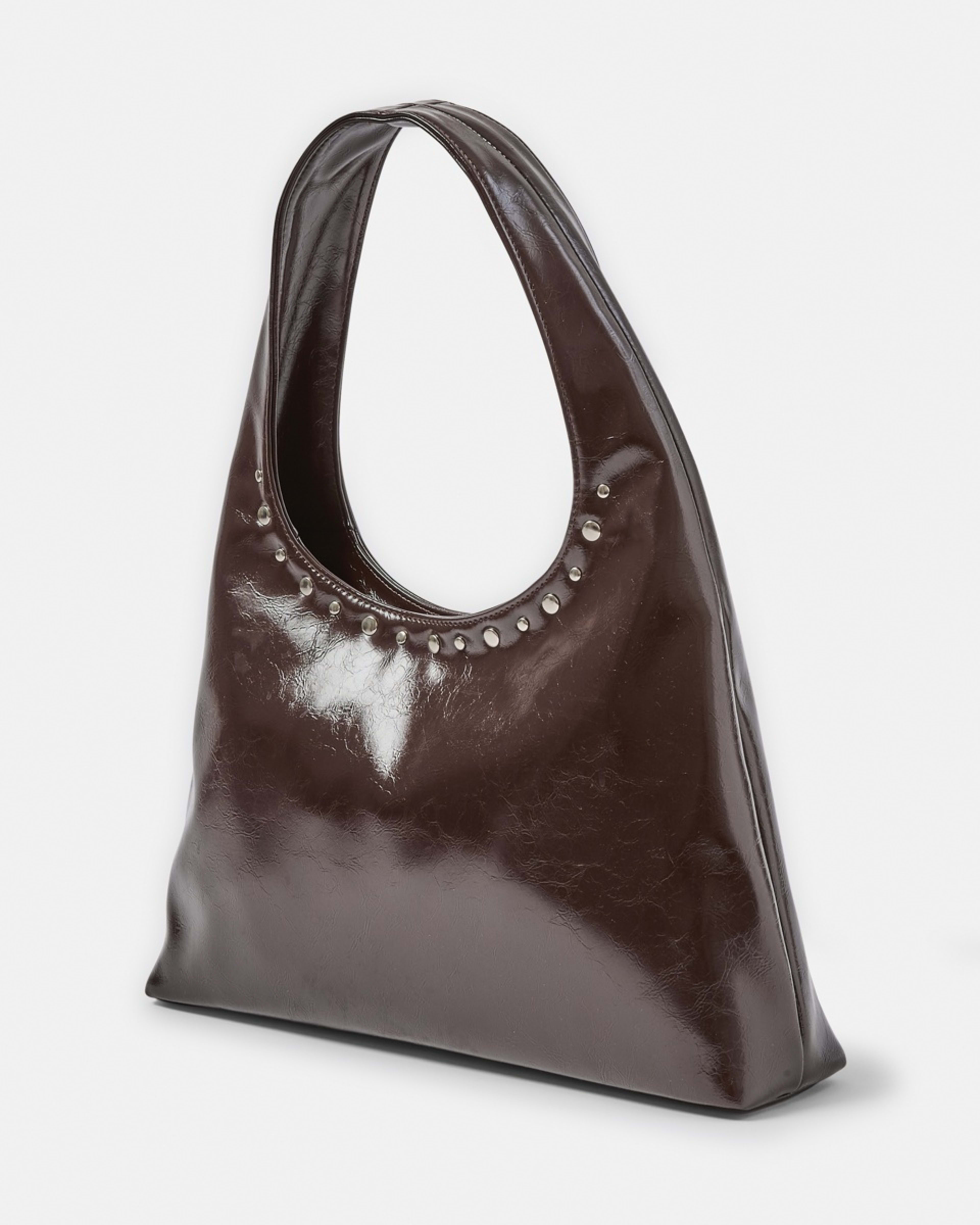2 Brodie Stud Shoulder Bag Choc Plum, 2 of 10