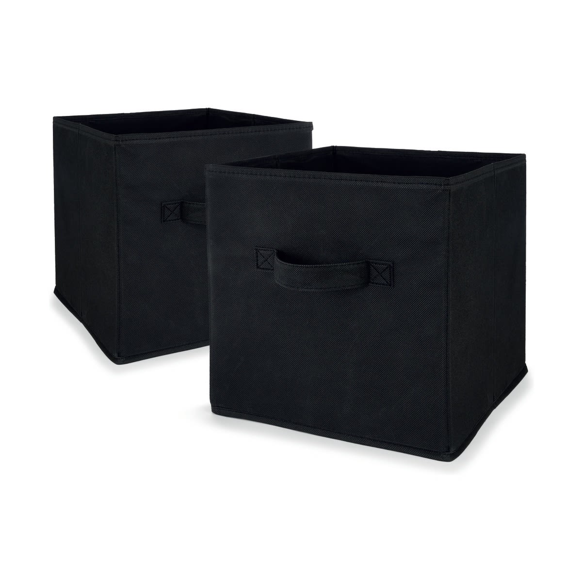 2 Pack Collapsible Storage Cubes Black Kmart