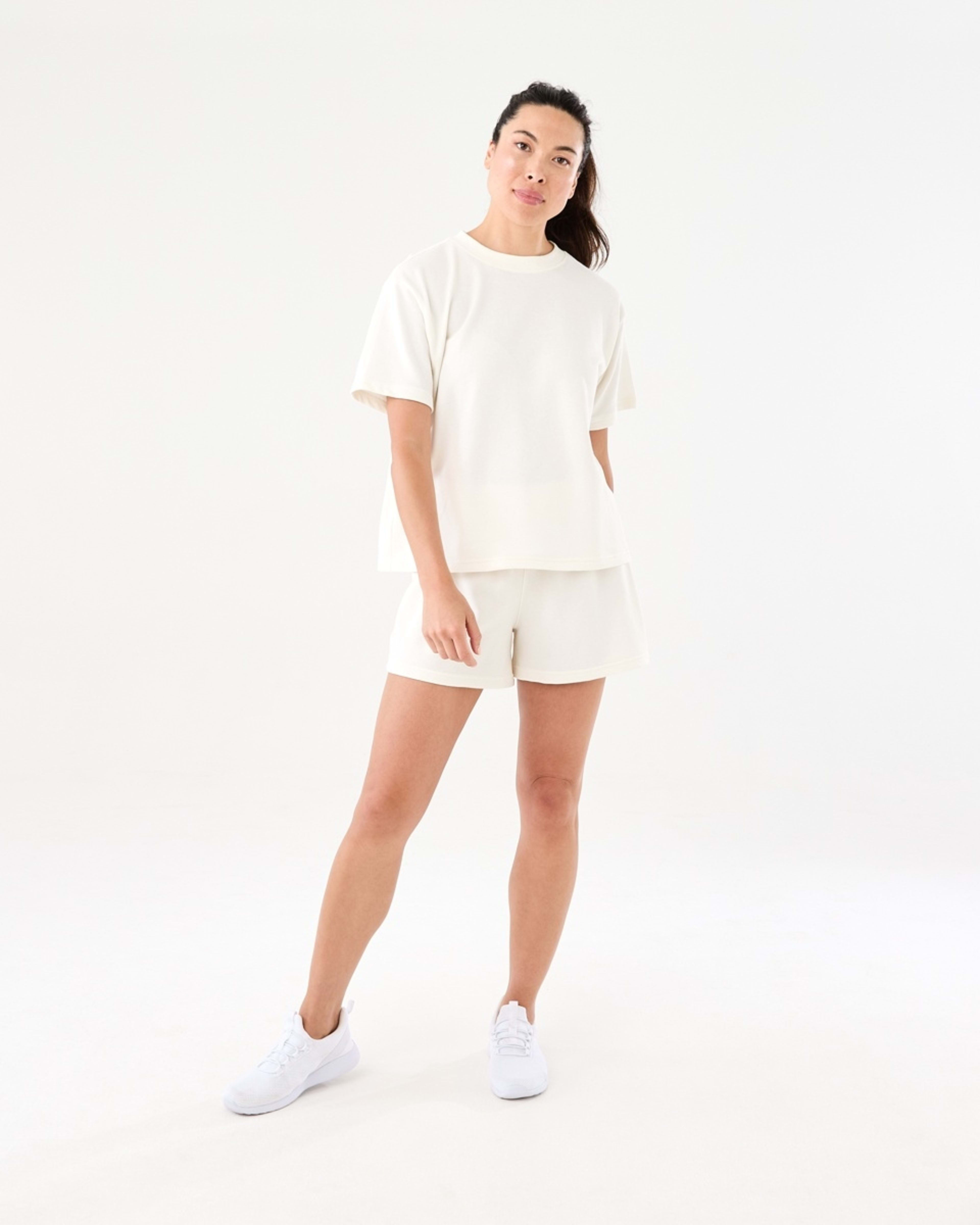 6 Active Womens Terry Everyday Shorts Wht Egret, 6 of 6