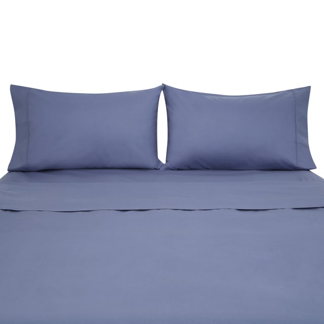 180 Thread Count Sheet Set Queen Bed, Mid Blue Kmart