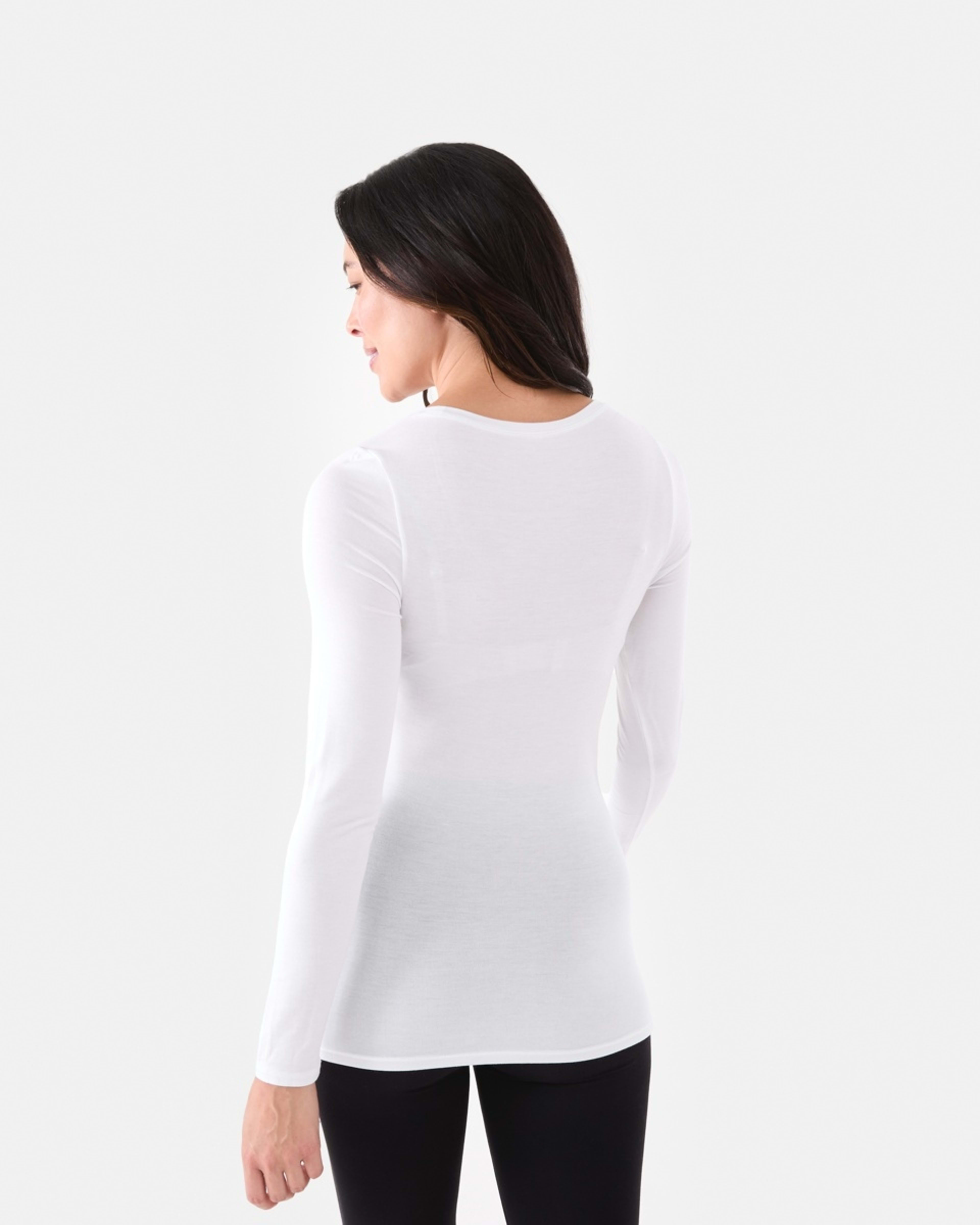 3 Bamboo Thermal Long Sleeves Top White, 3 of 5