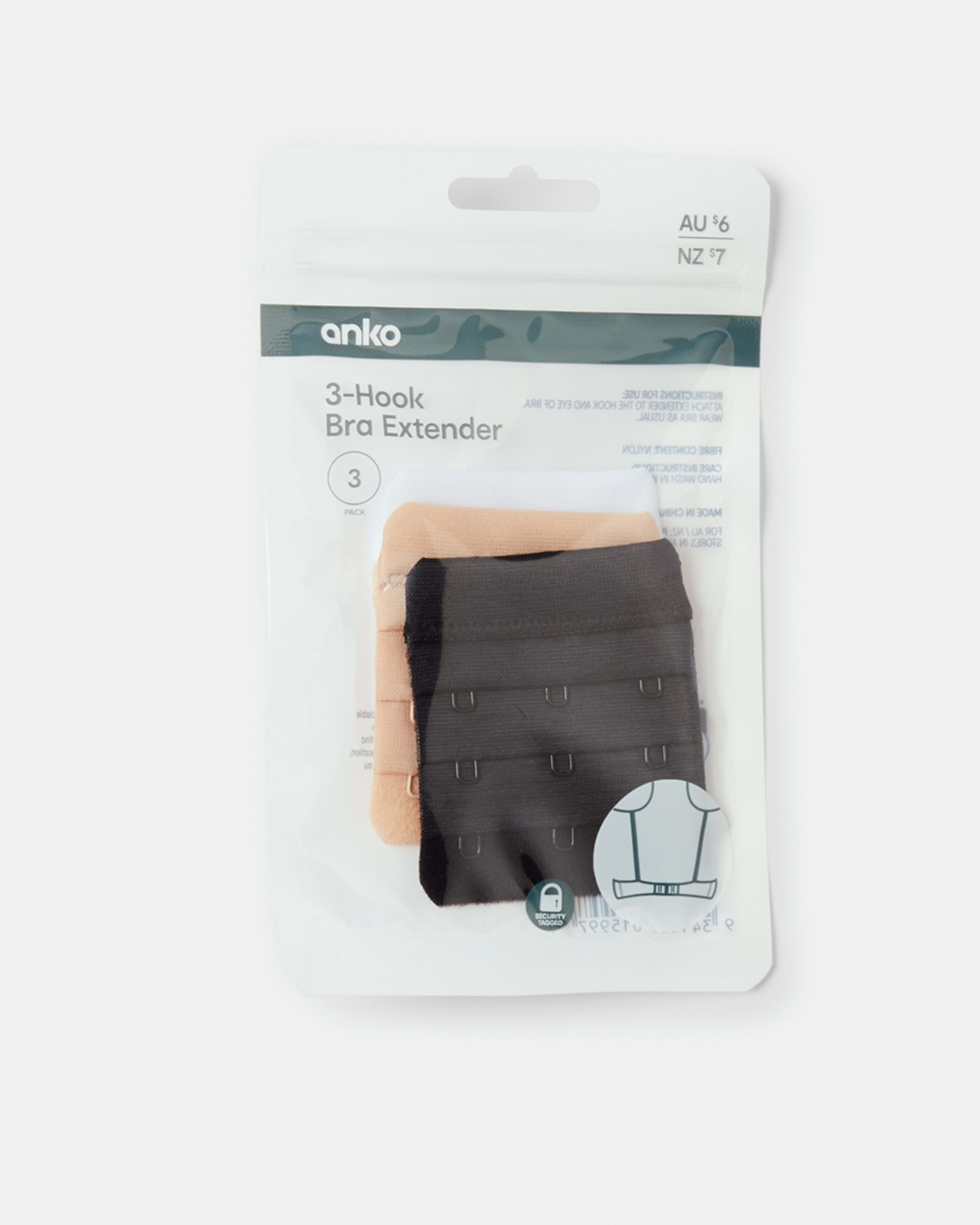 3 3 Pack 3-Hook Bra Extender Blk Bg Wht, 3 of 4