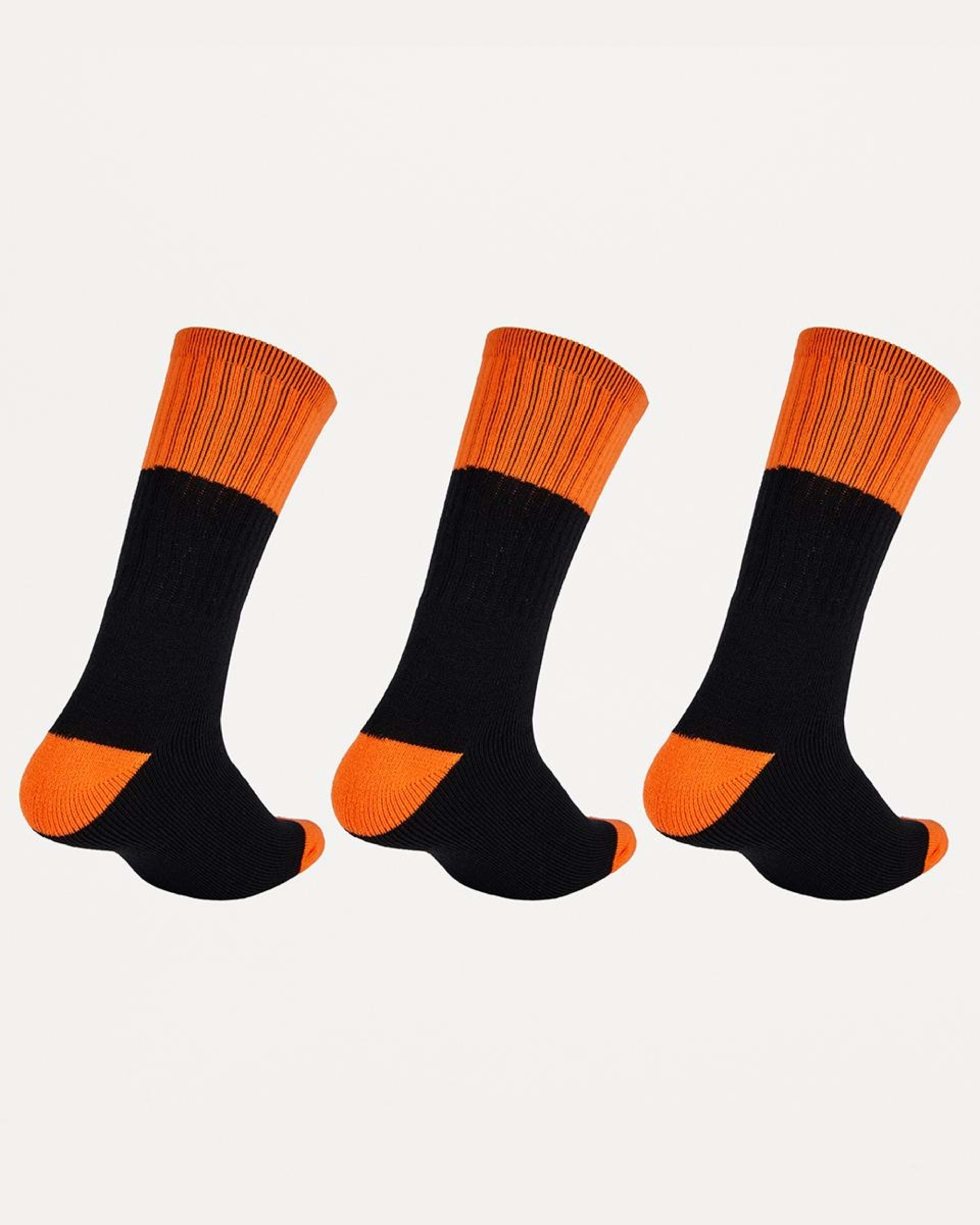 2 3 Pack Work Socks BLACK ORANGE TOP, 2 of 3
