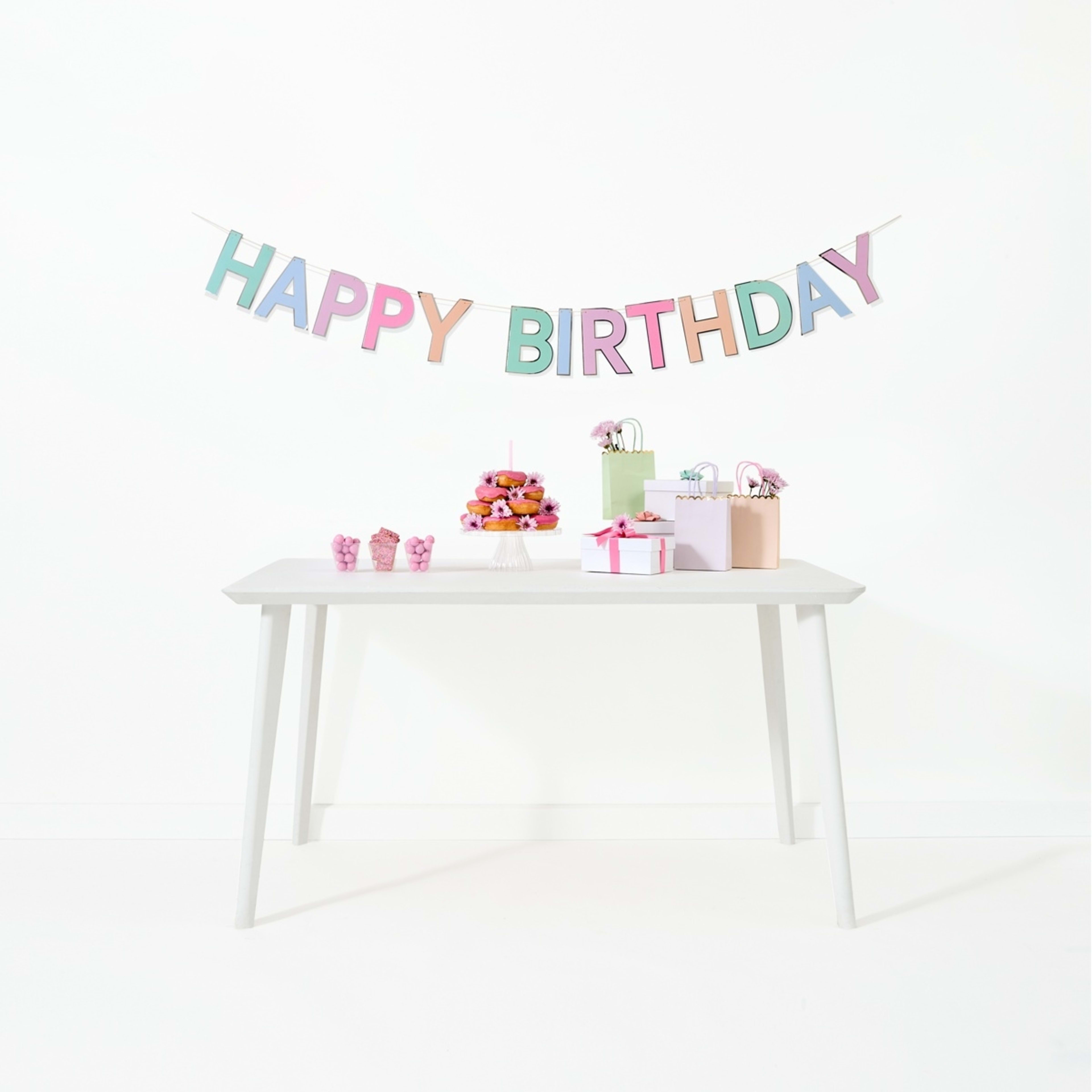 1 Pastel Happy Birthday Bunting, 1 of 5