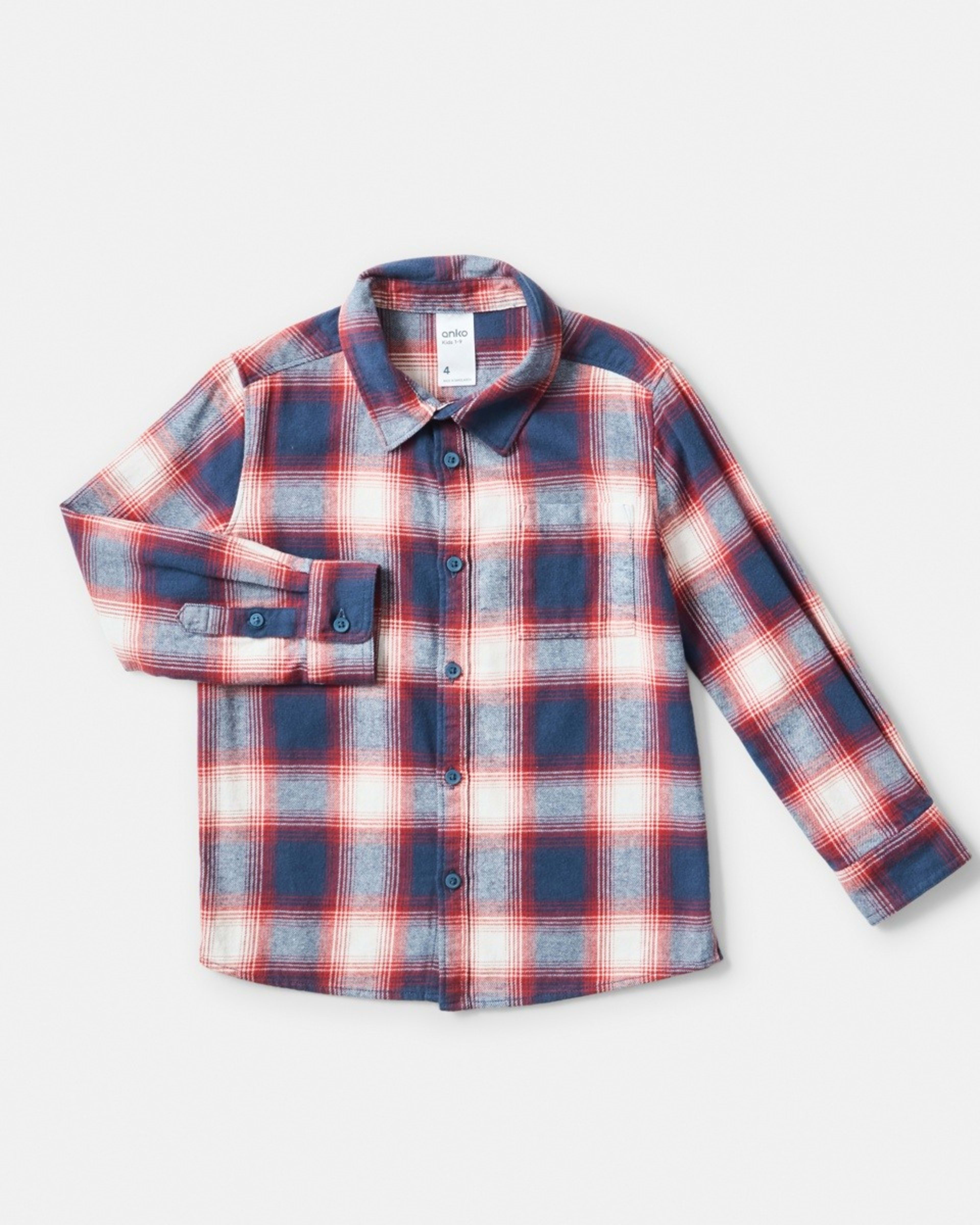 8 Yarn Dyed Flannel Shirt Blu Check, 8 of 9