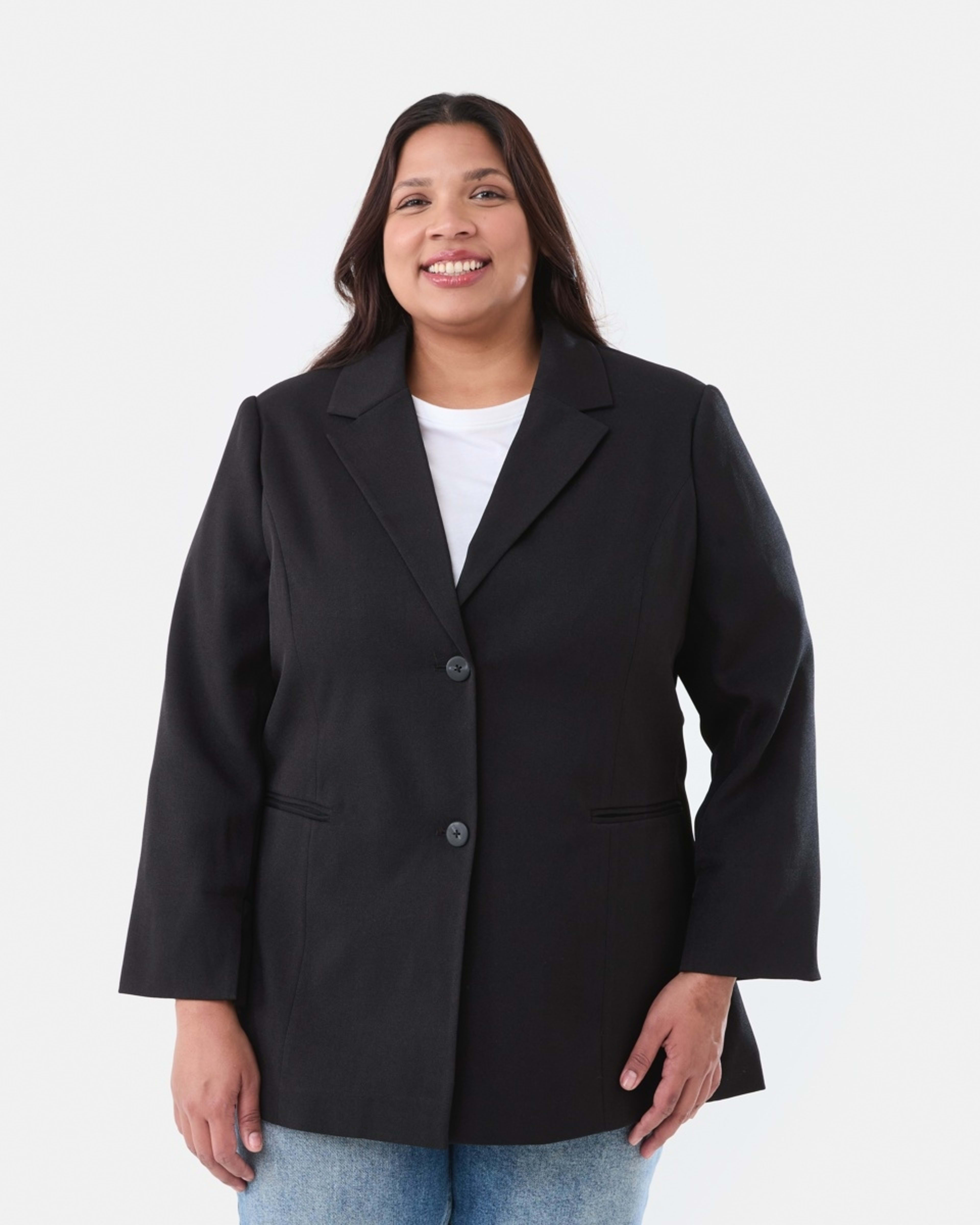 2 Curve Cuff Split Blazer BLACK, 2 of 6