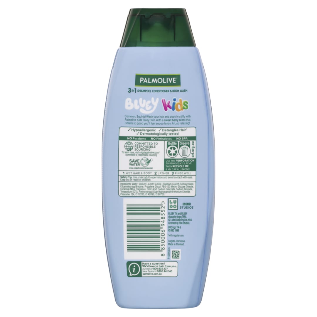 Palmolive Bluey 3in1 Shampoo, Conditioner and Bodywash 350ml Berrylicious Kmart
