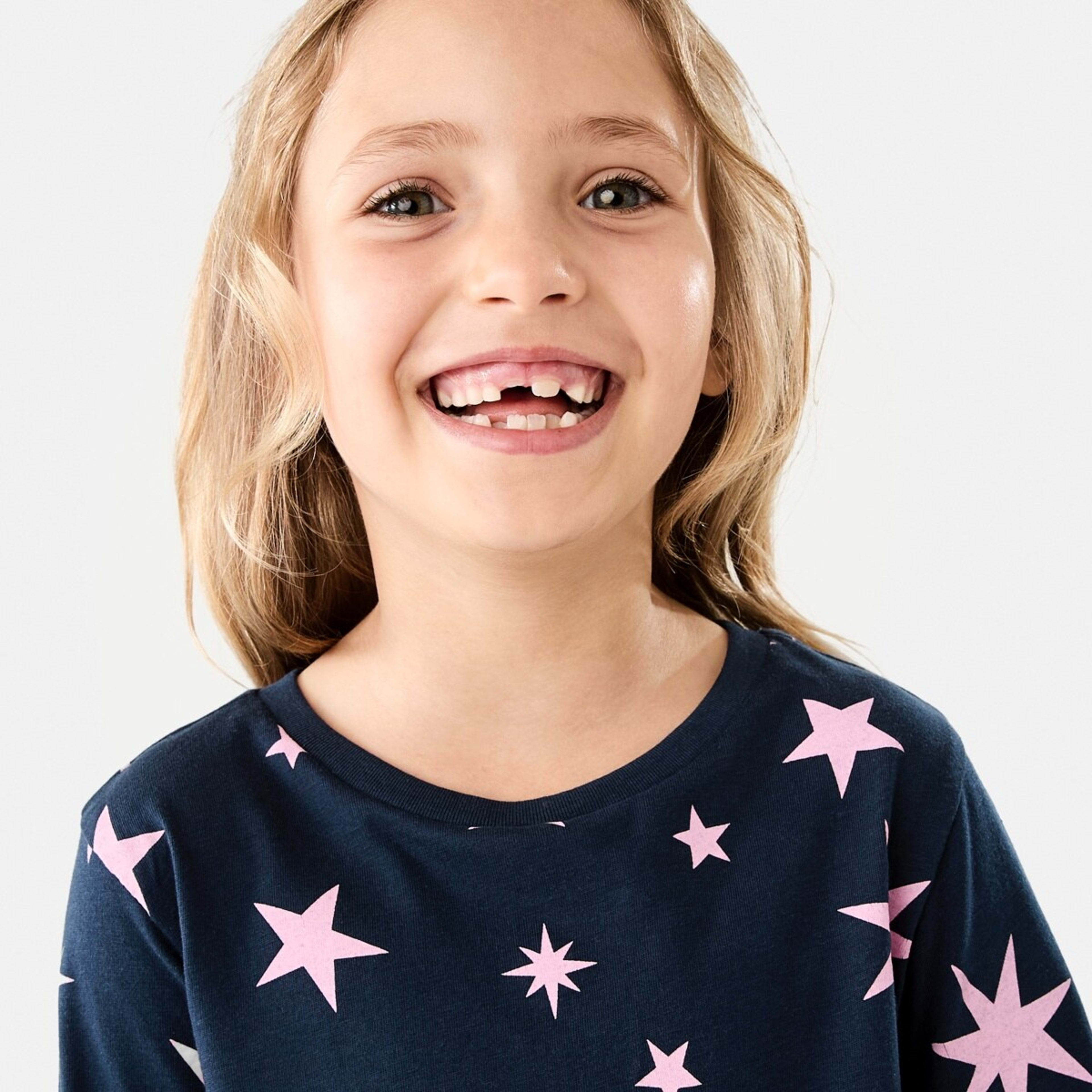 3 Knit Pyjama Set Navy Stars, 3 of 8