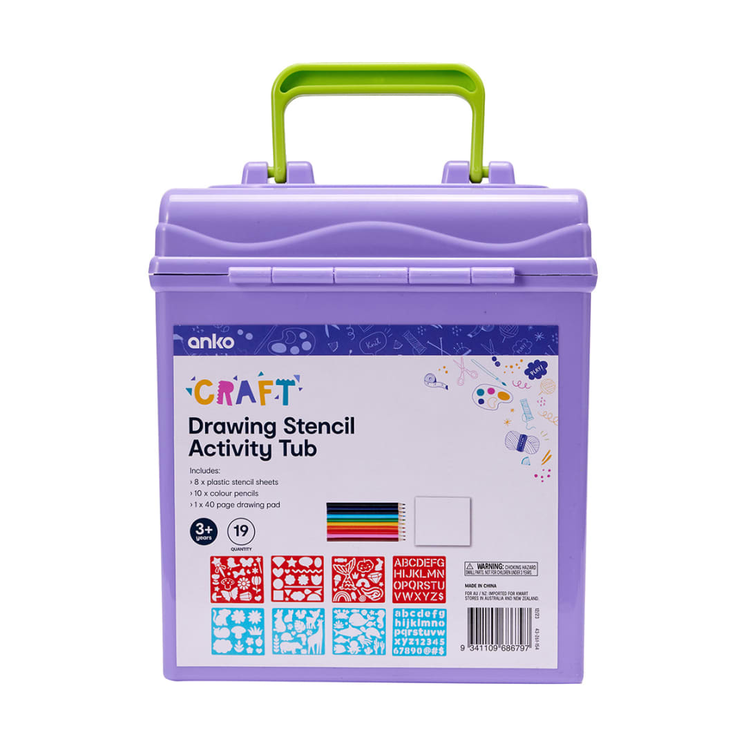 19 Piece Drawing Stencil Activity Tub Kmart