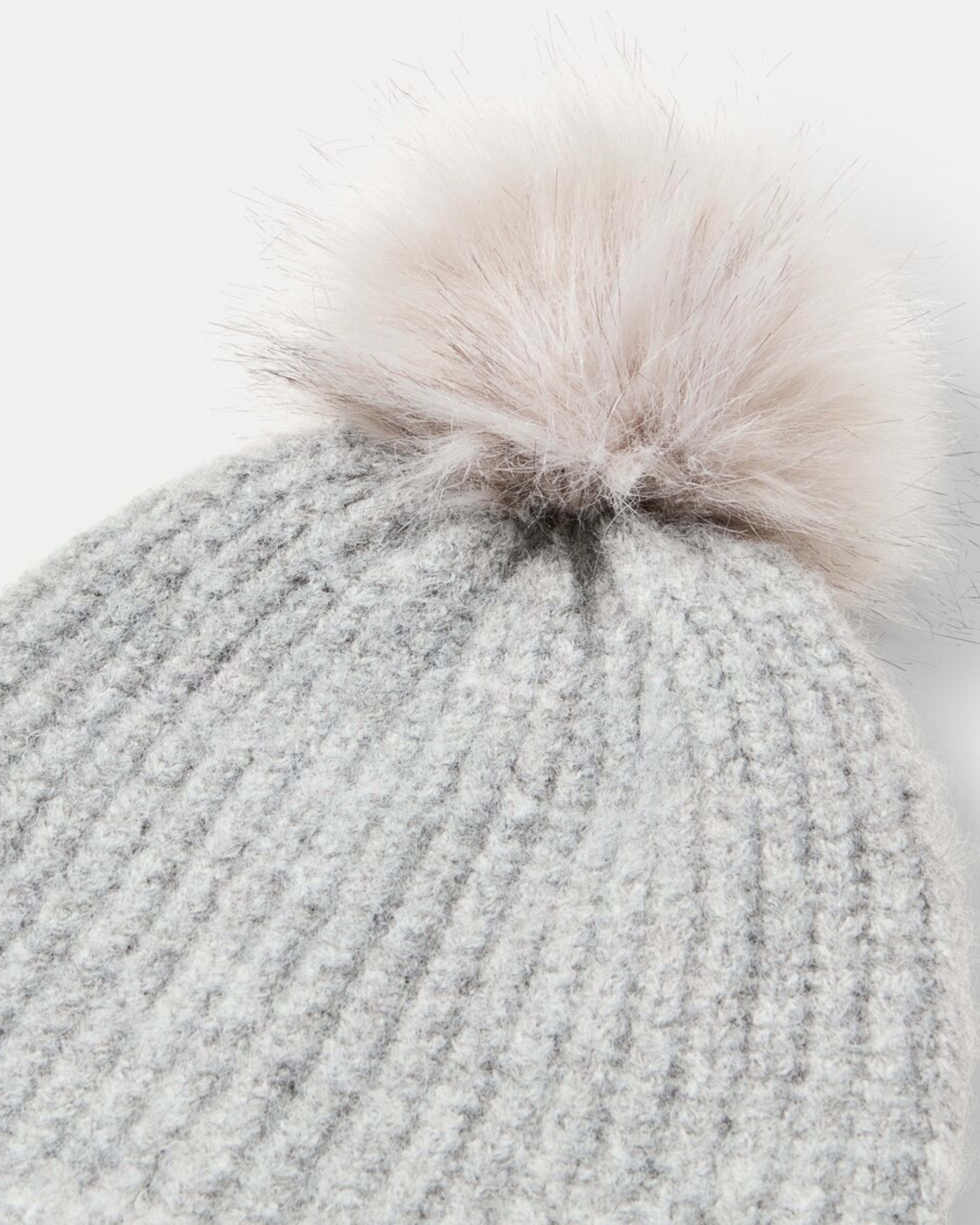 3 Rib Pom Pom Beanie Slvr Marle, 3 of 5