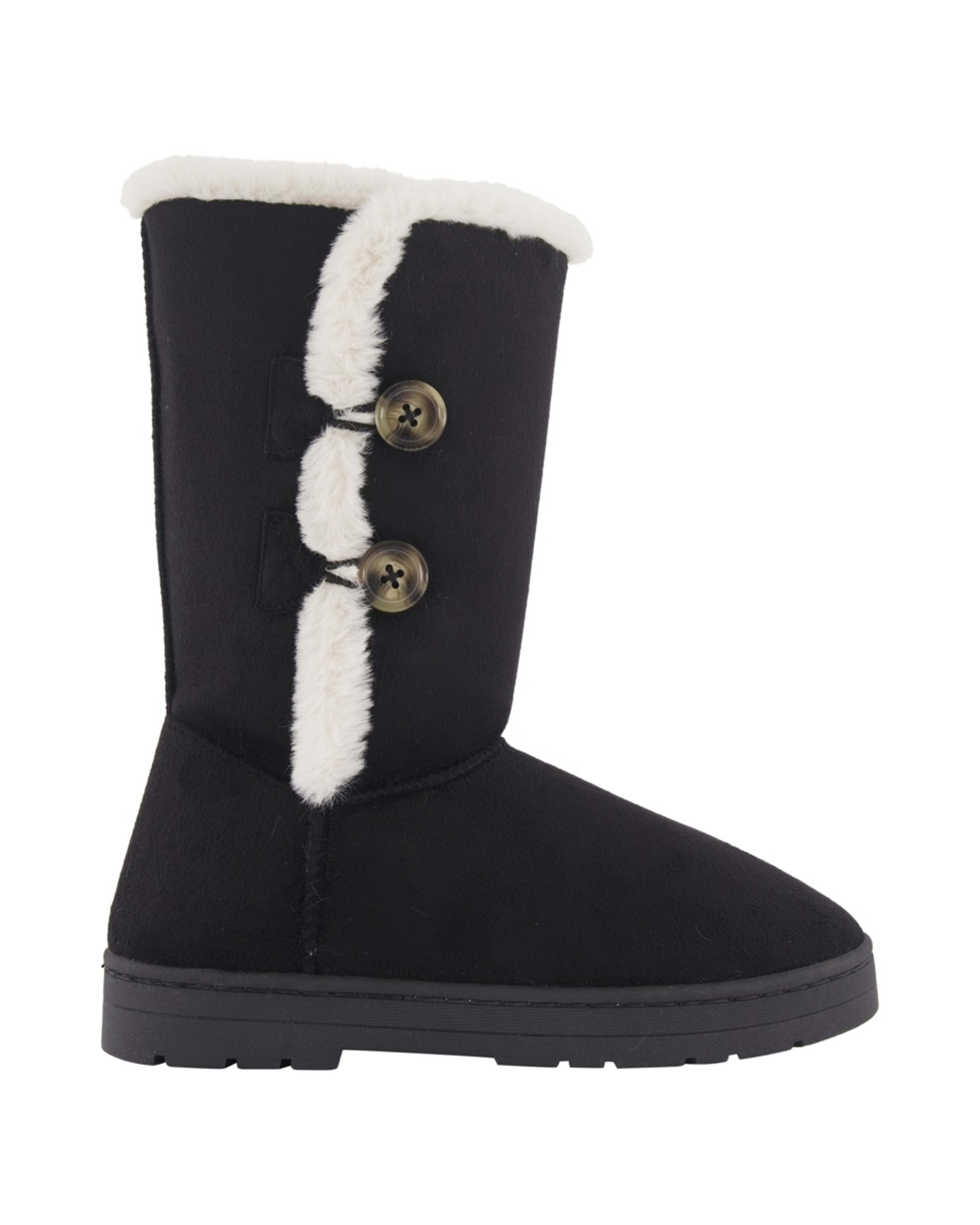 1 Button Trim Boots Black, 1 of 3