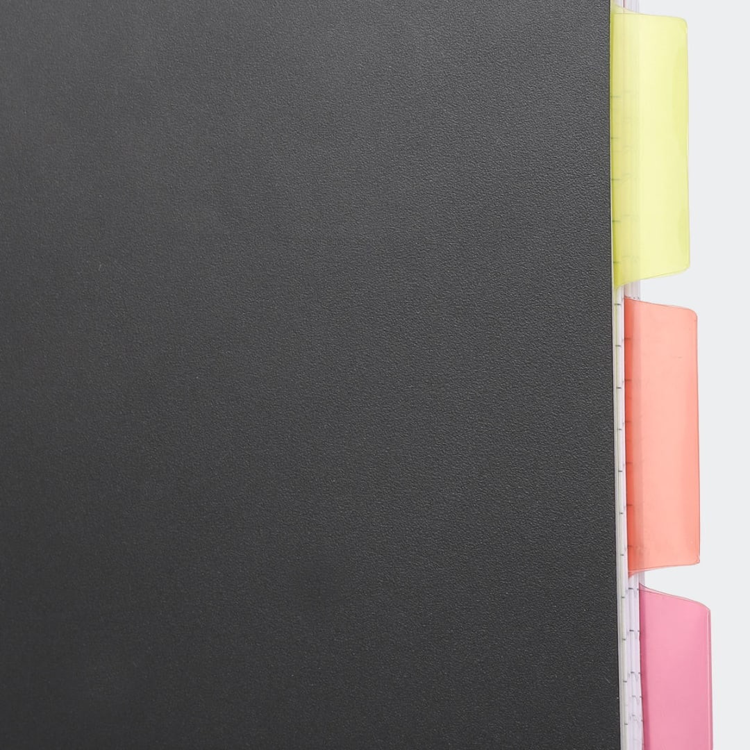 250 Page A4 5 Tab Notebook Black Kmart