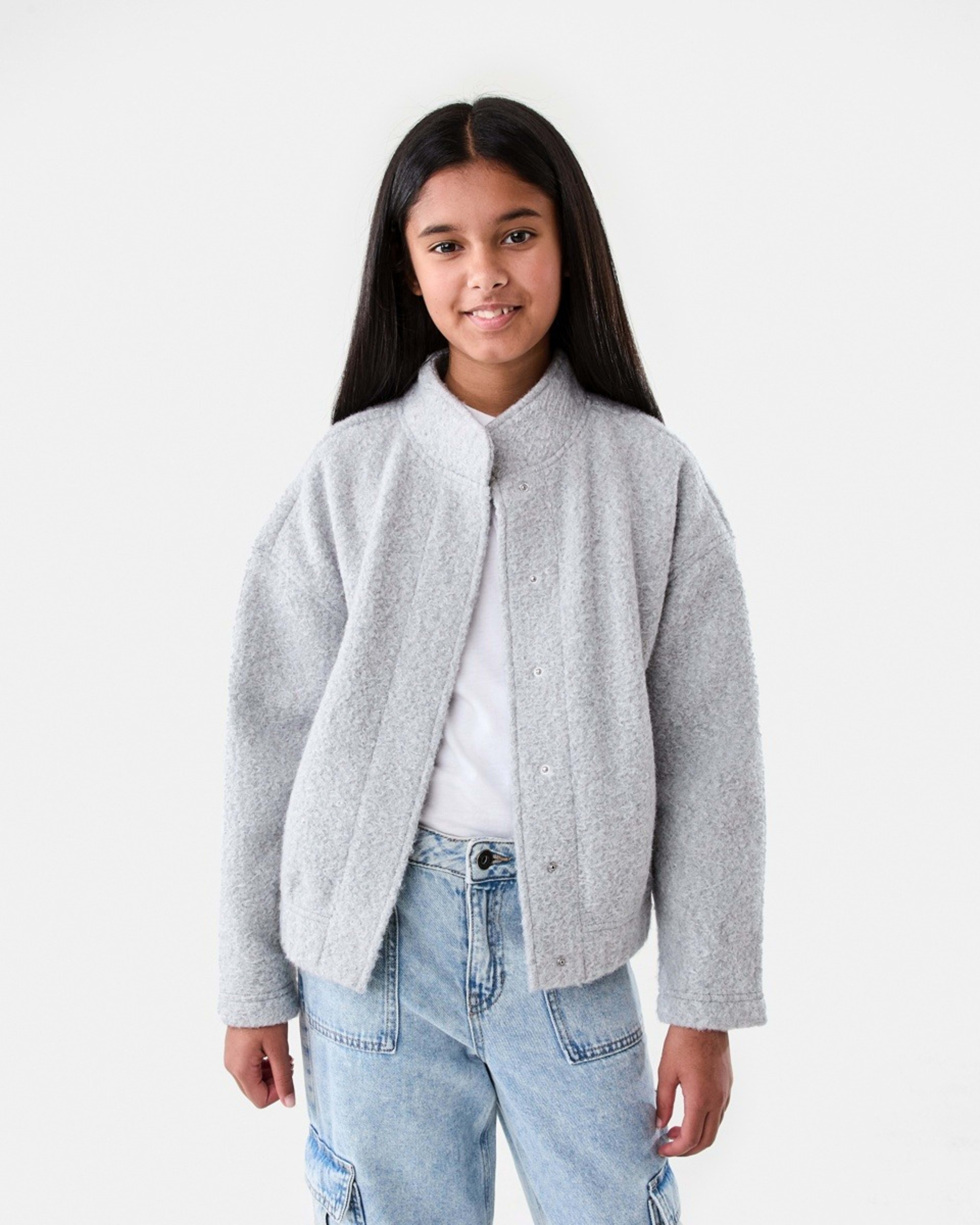 1 Melton Jacket Fleece Gry, 1 of 8