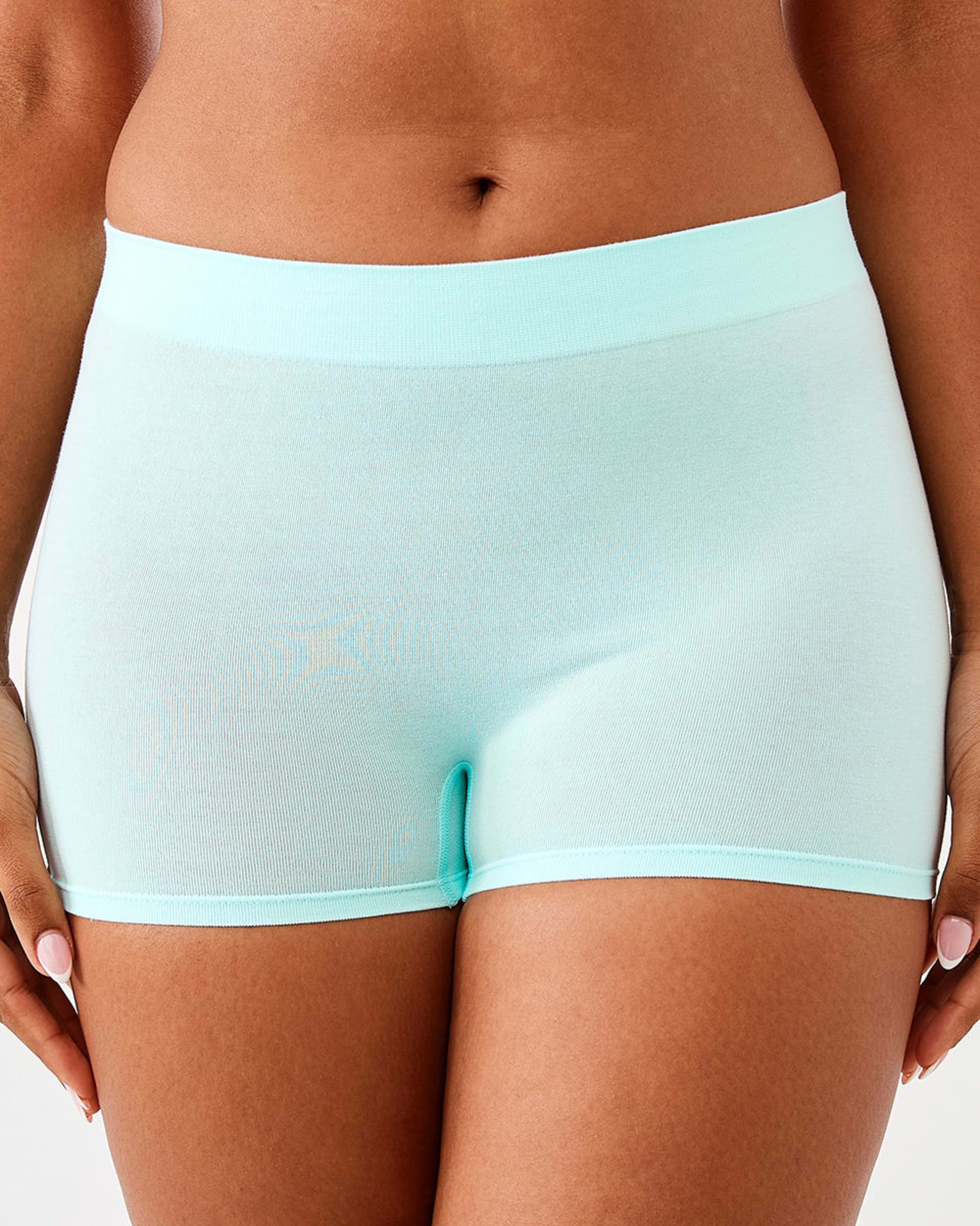 3 3 Pack Seamfree Cotton Boyleg Briefs WASHED SLATE, SEAGRASS BLUE, BRIGHT TURQUOISE, 3 of 8