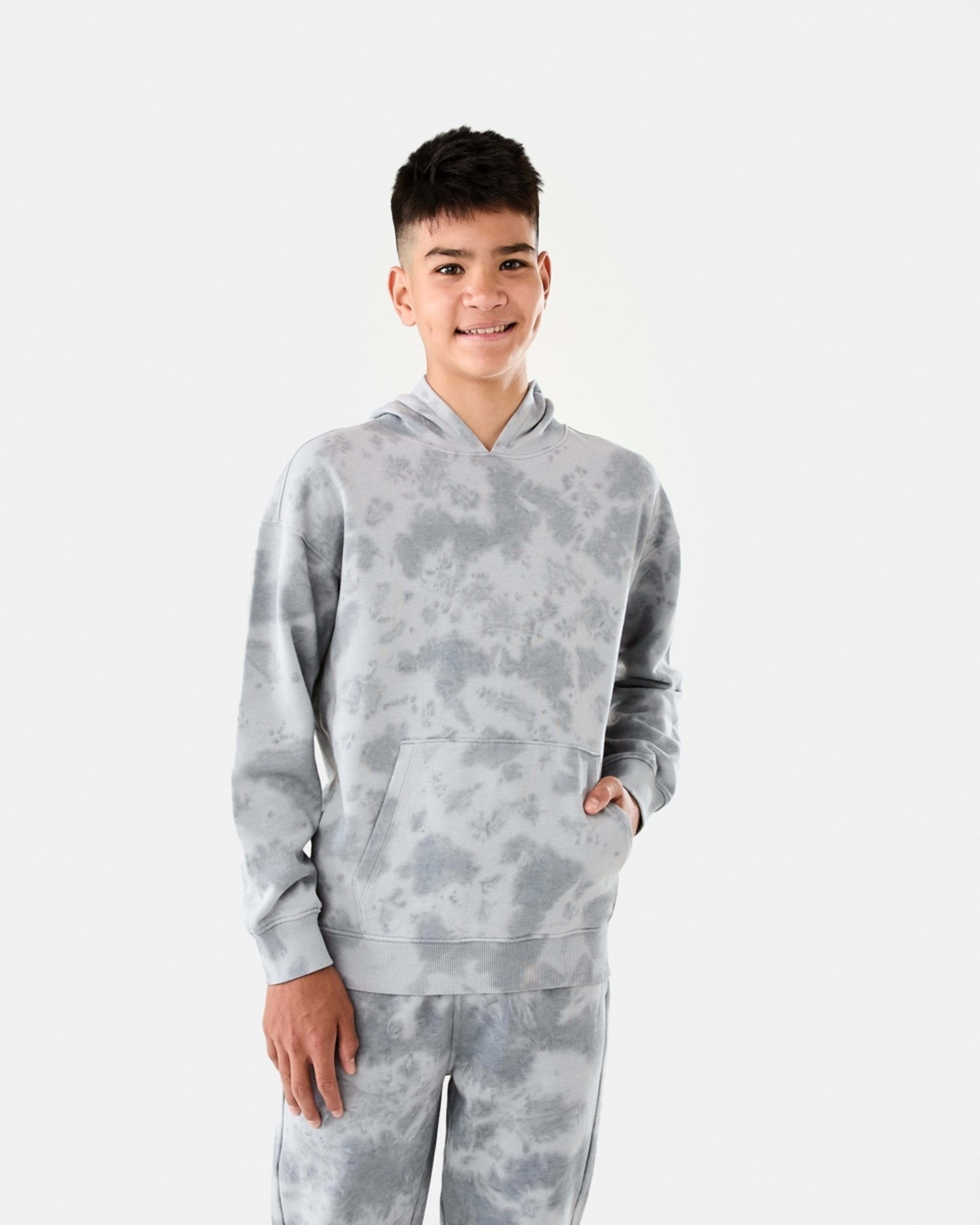 1 Oversized Washed Hoodie with Pocket Wht Unlimi, 1 of 9