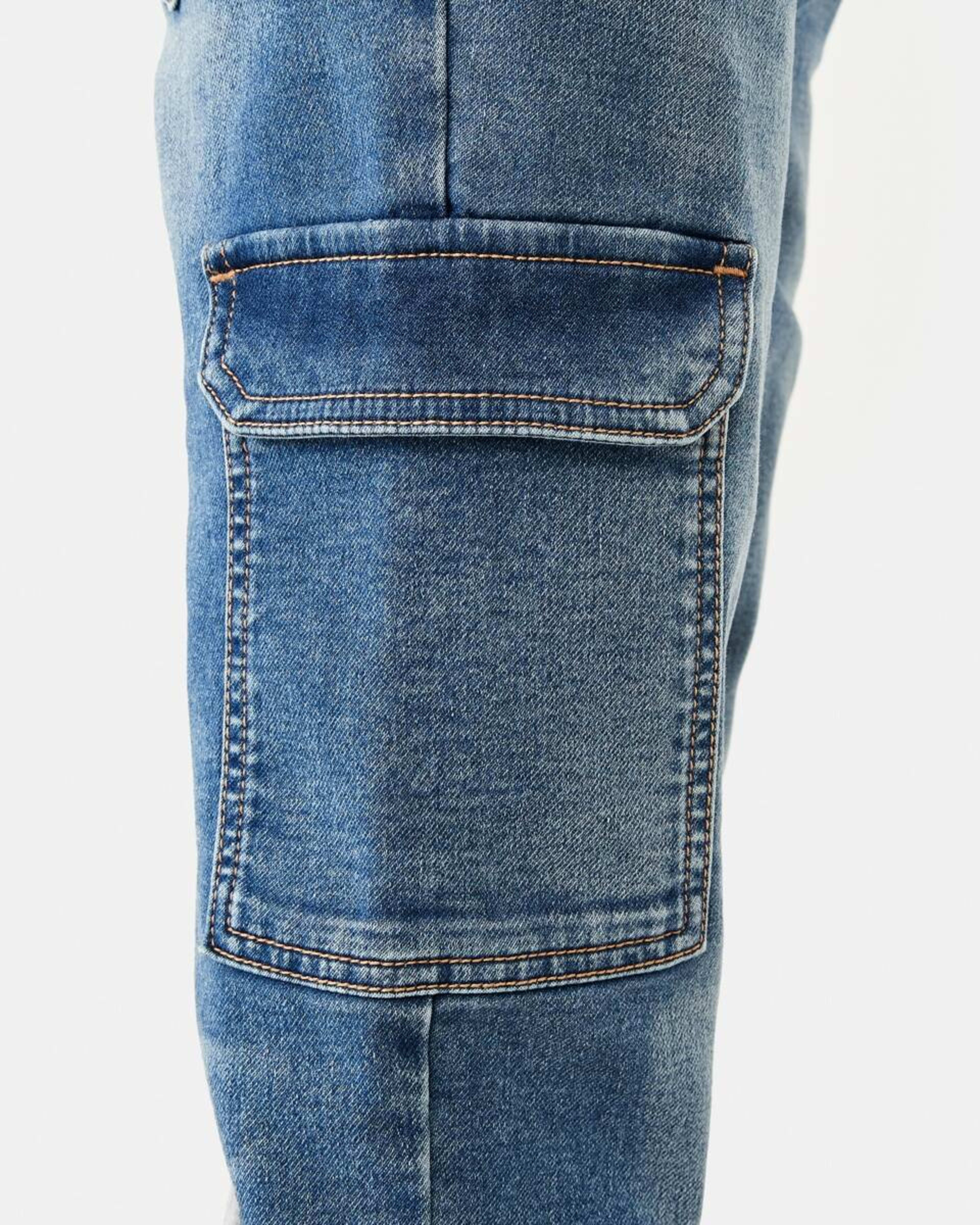 5 Denim Cargo Joggers Mid Wash, 5 of 9