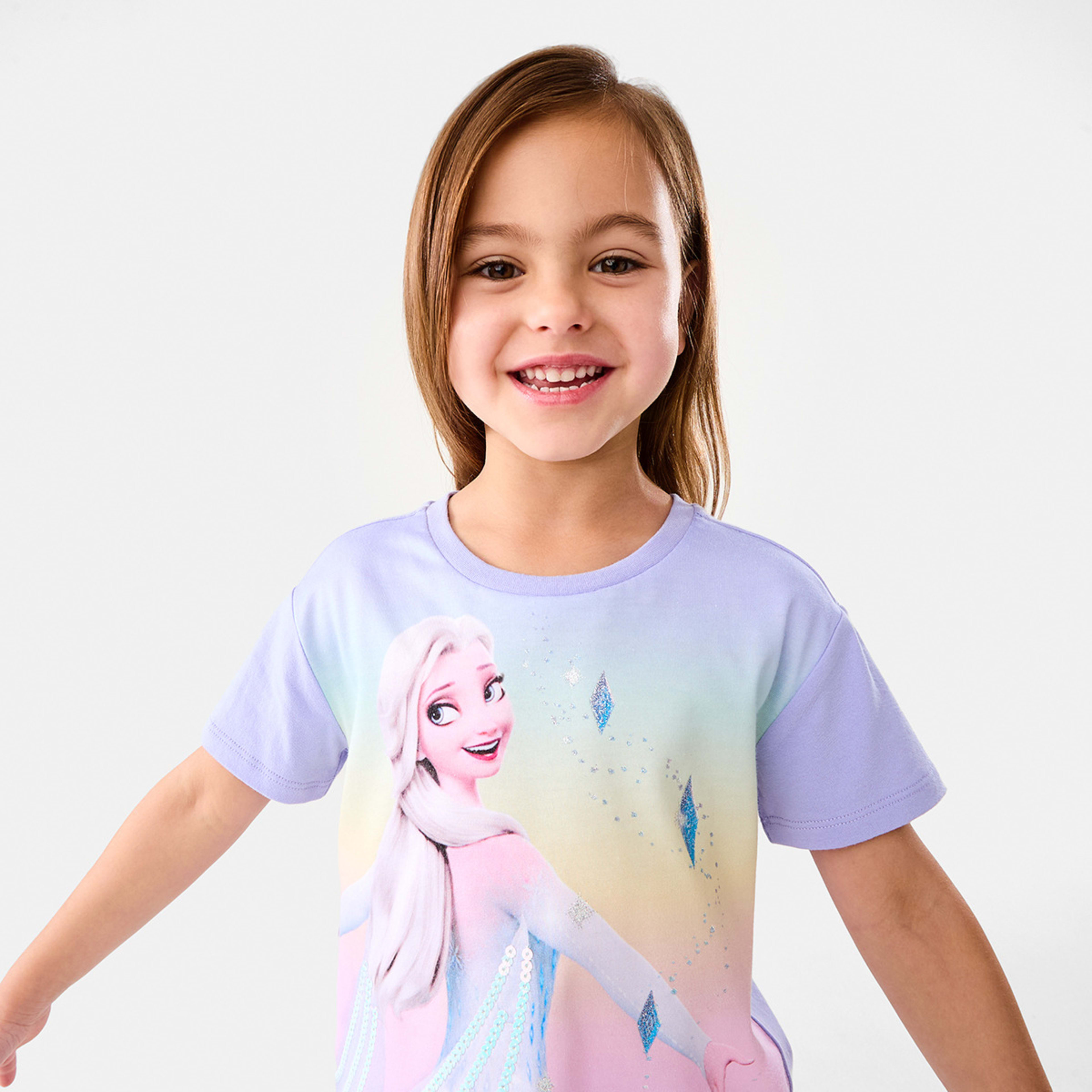 3 Frozen Elsa License T-Shirt Elsa Let It Go With Sequins, 3 of 8