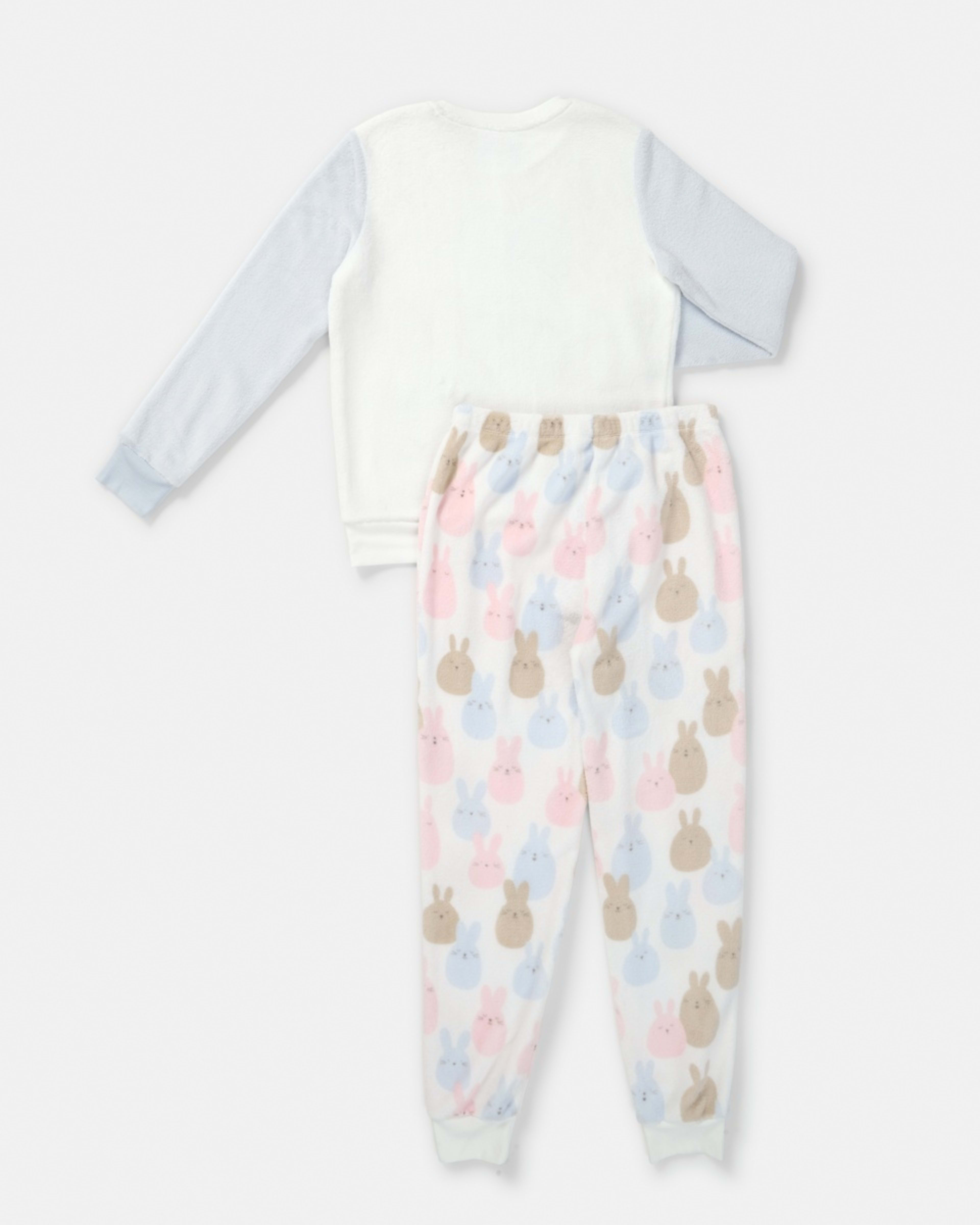 7 Fluffy Pyjama Set Bunnies White, 7 of 9