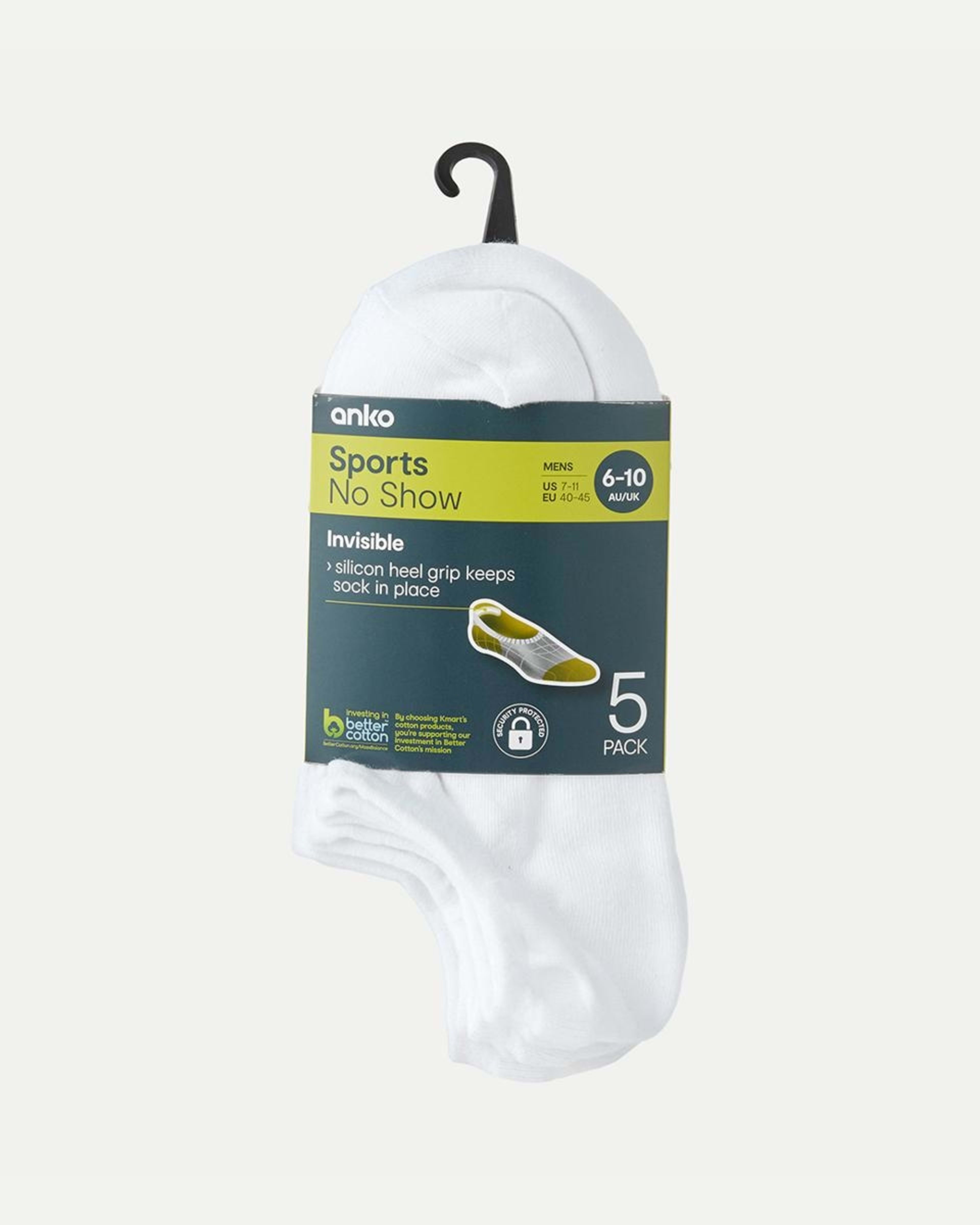 3 5 Pack No Show Sports Socks WHITE, 3 of 3