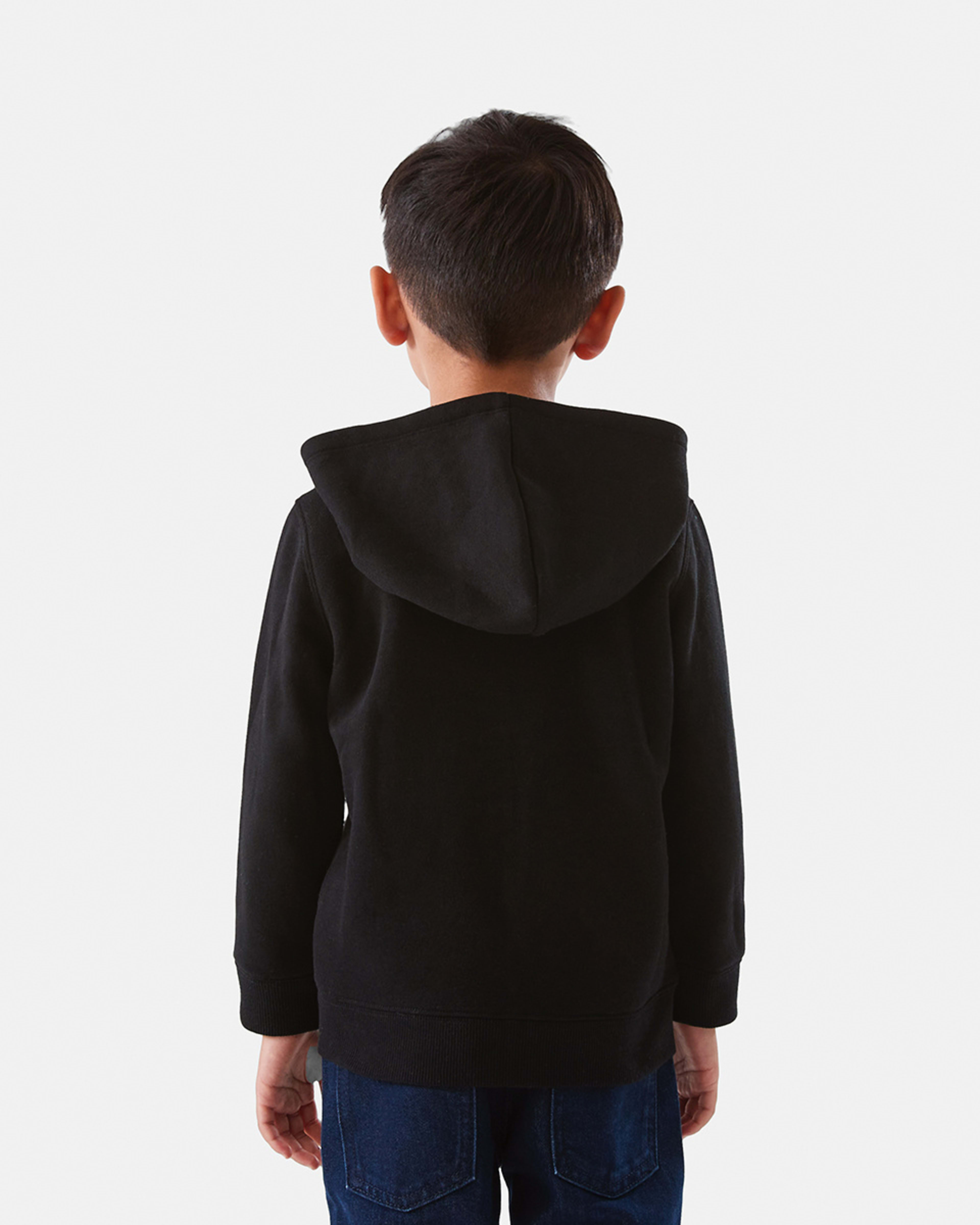 3 Plain Zip Through Hoodie Black, 3 of 9