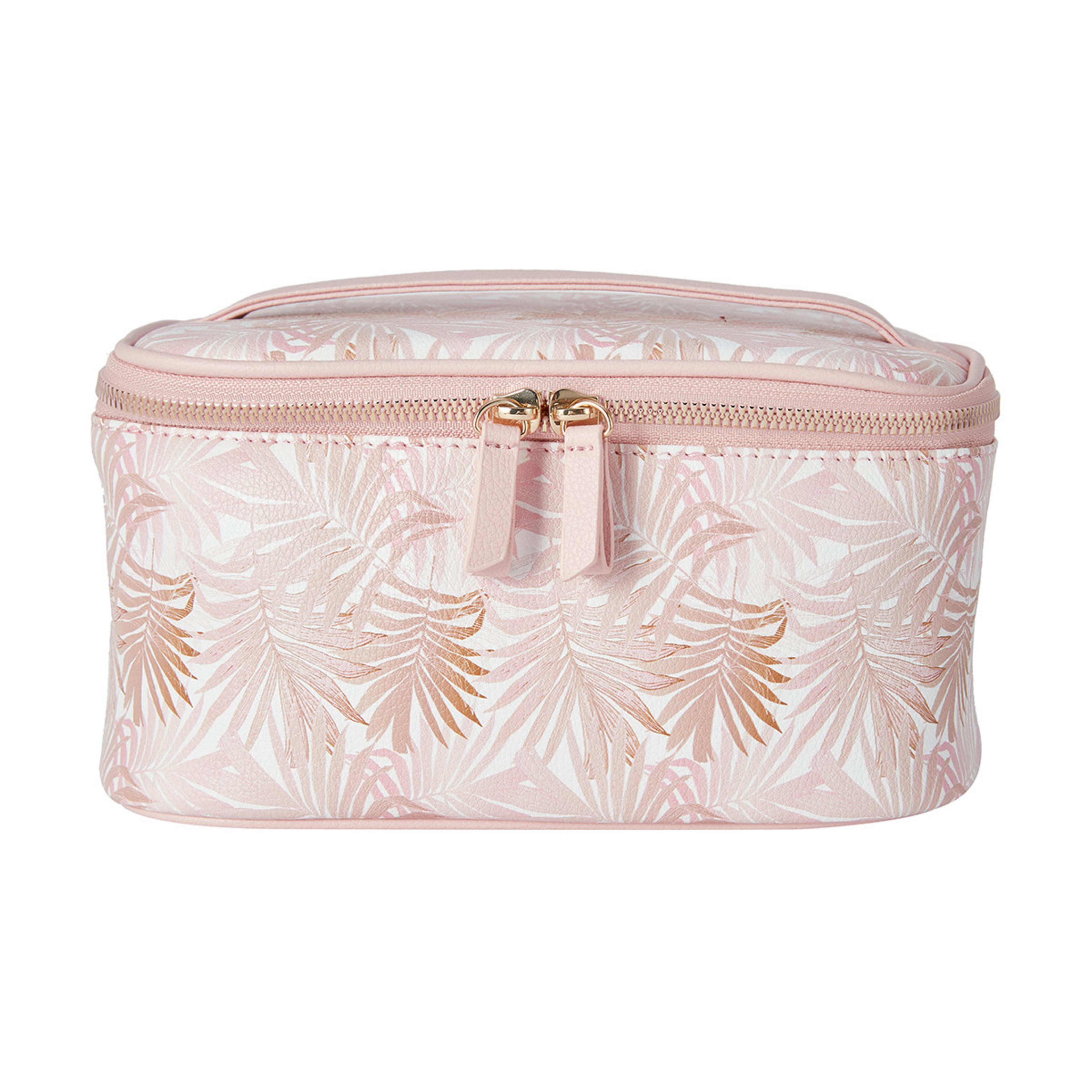 OXX Cosmetics Makeup Bag - Pink Palm - Kmart