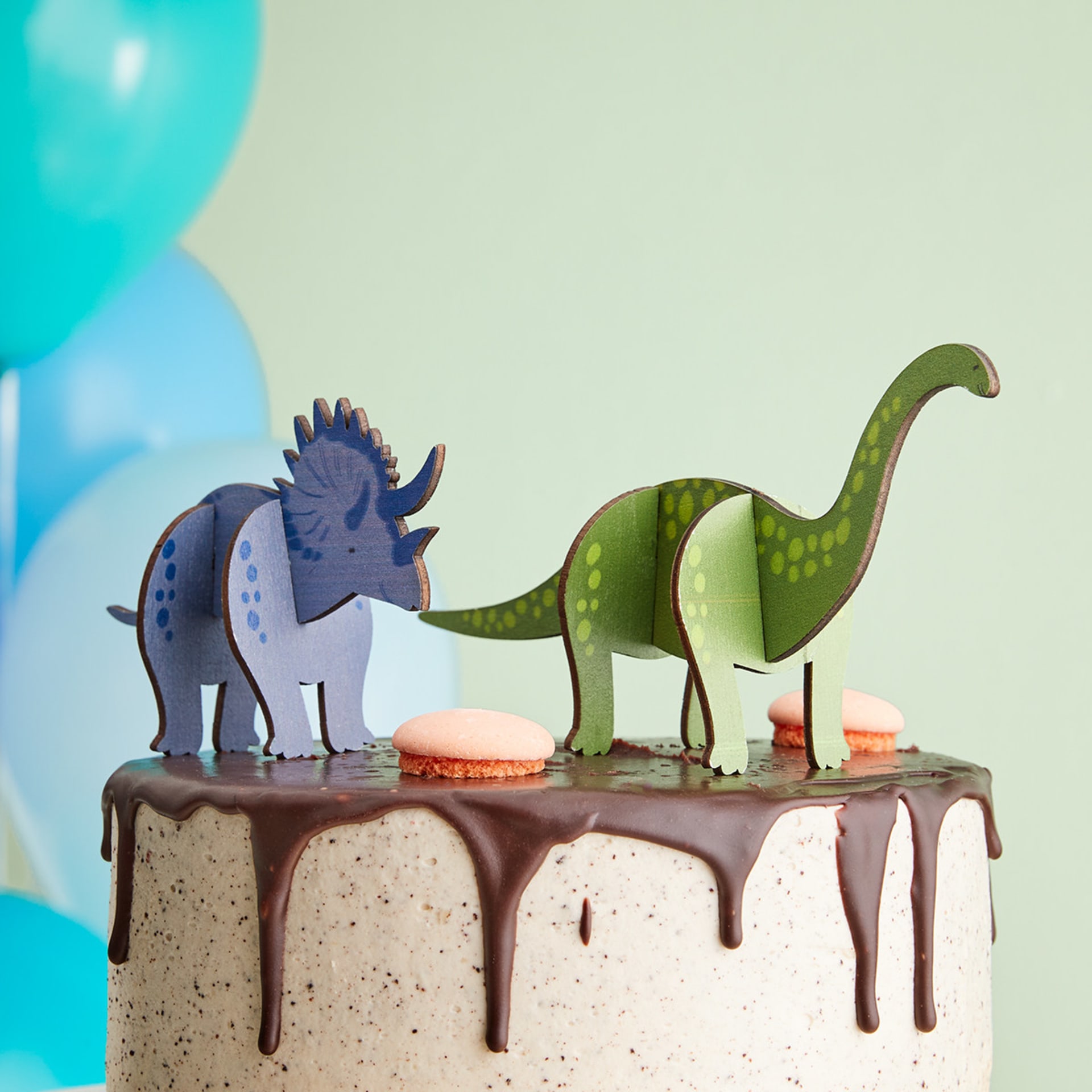 2 Piece Dinosaur Wooden Cake Topper Kmart