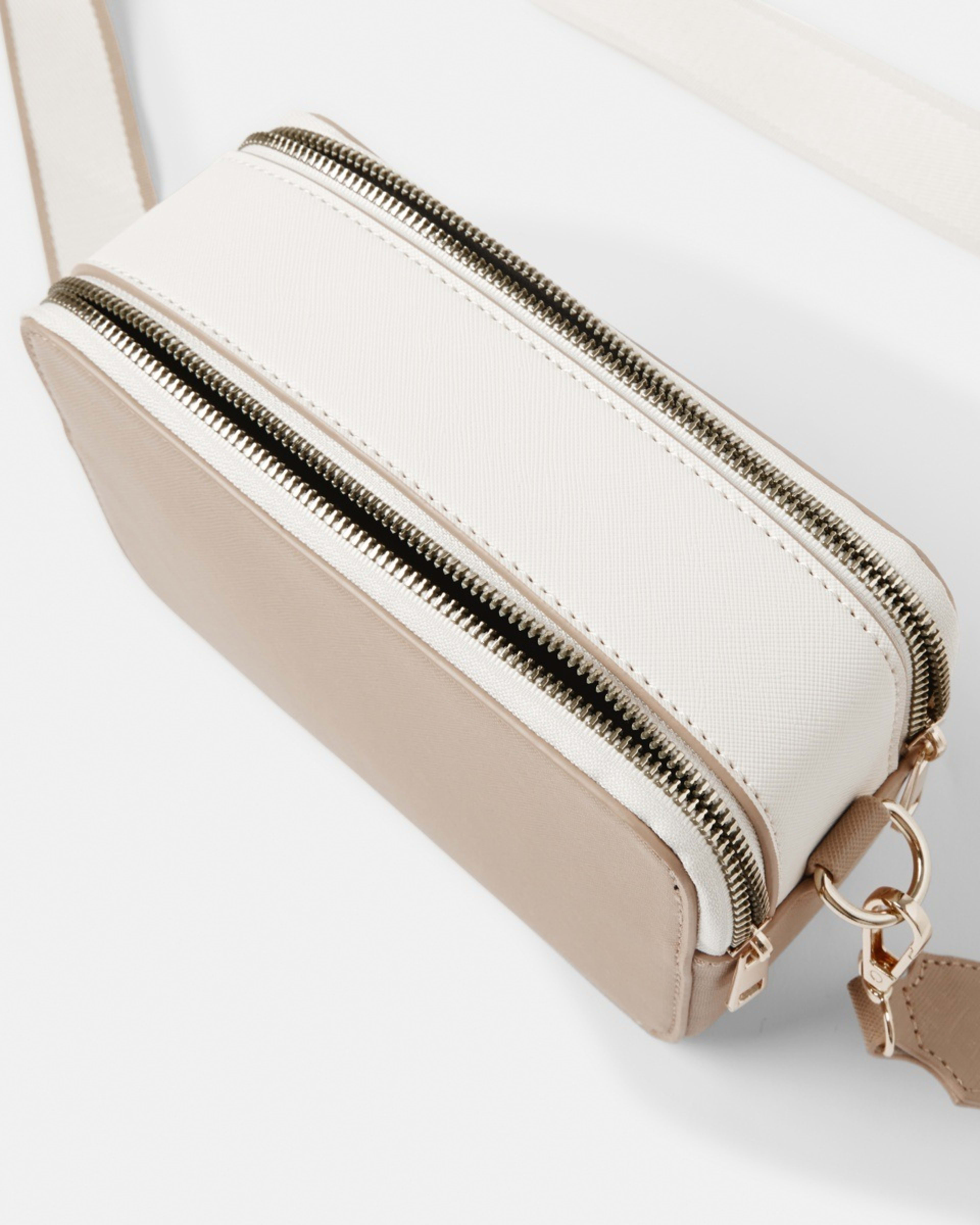 4 Double Zip Crossbody Bag BEIGE VANILLA, 4 of 8