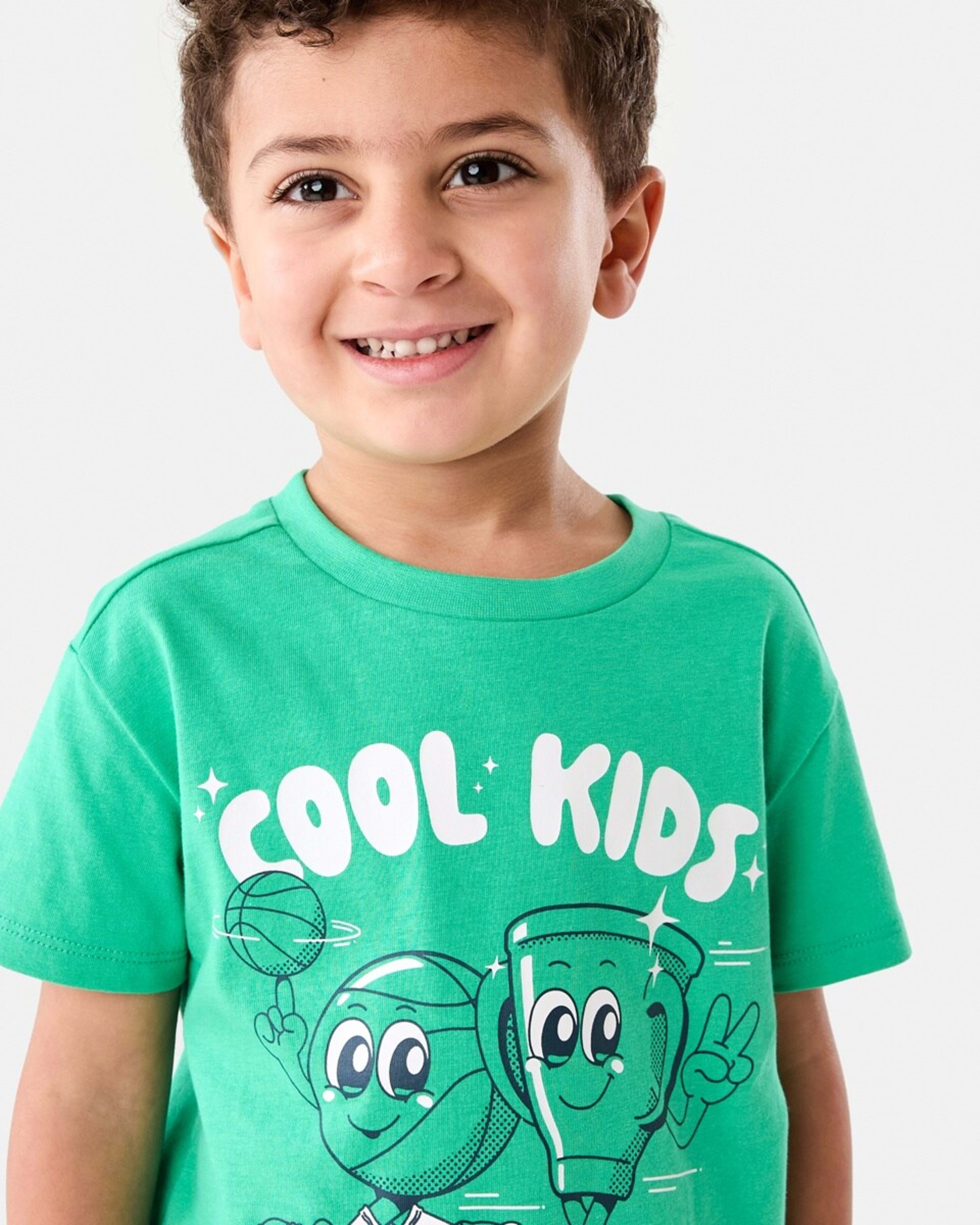 3 Chest Print T-shirt COOL KIDS SPORT APPLE GREEN, 3 of 6