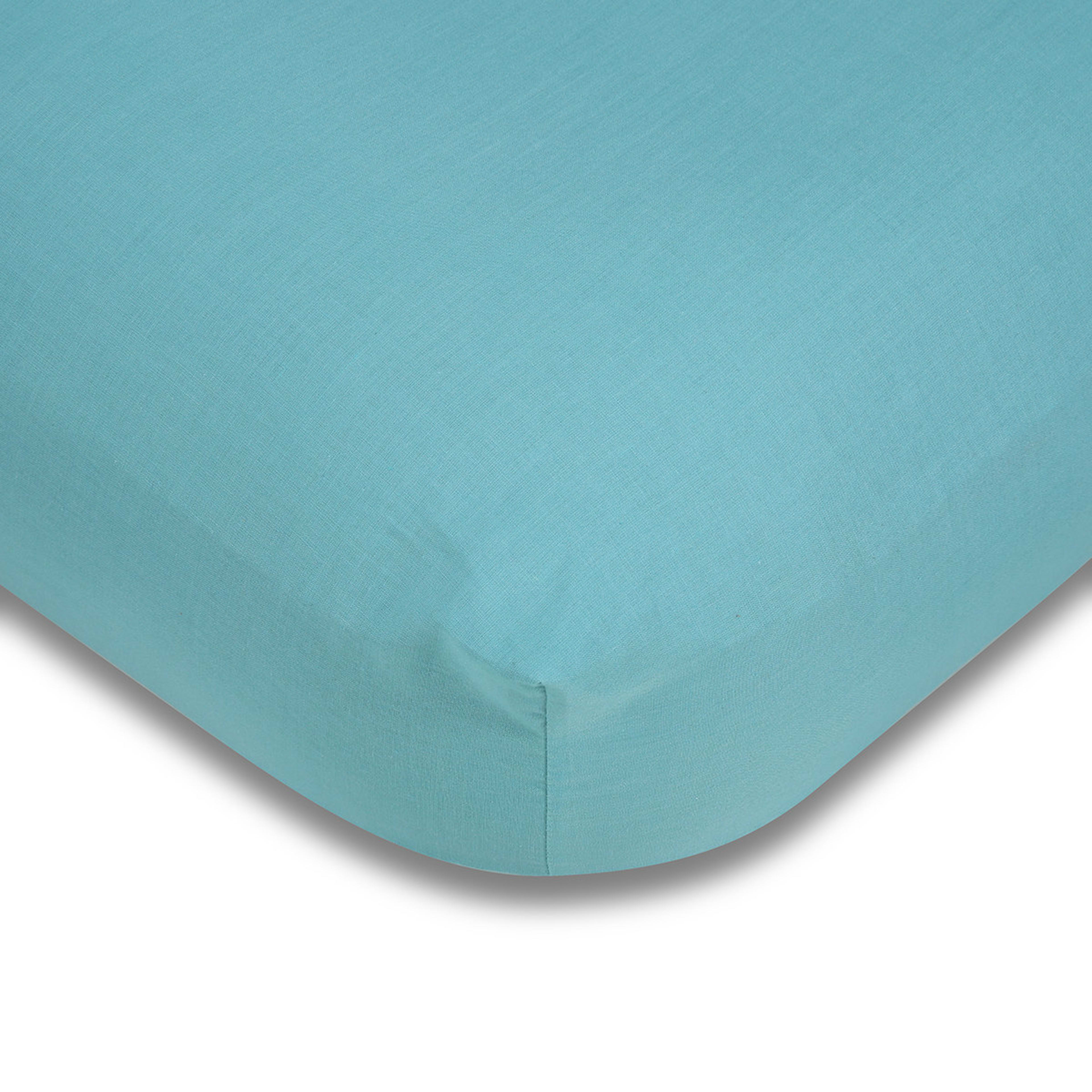 1 180 Thread Count Fitted Sheet - Single Bed, Aqua