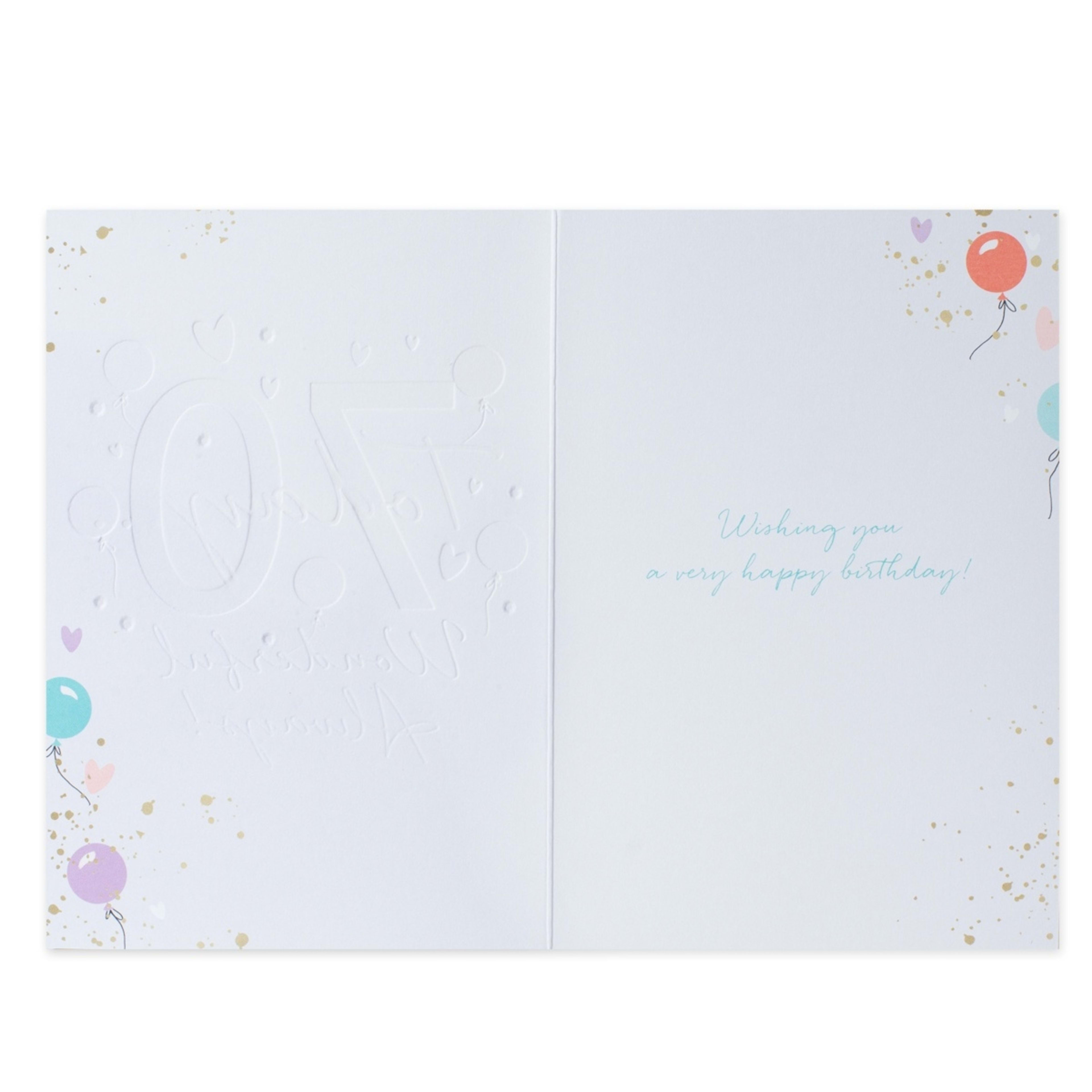 2 Connections from Hallmark 70th Birthday Card - Purple and Gold, 2 of 3