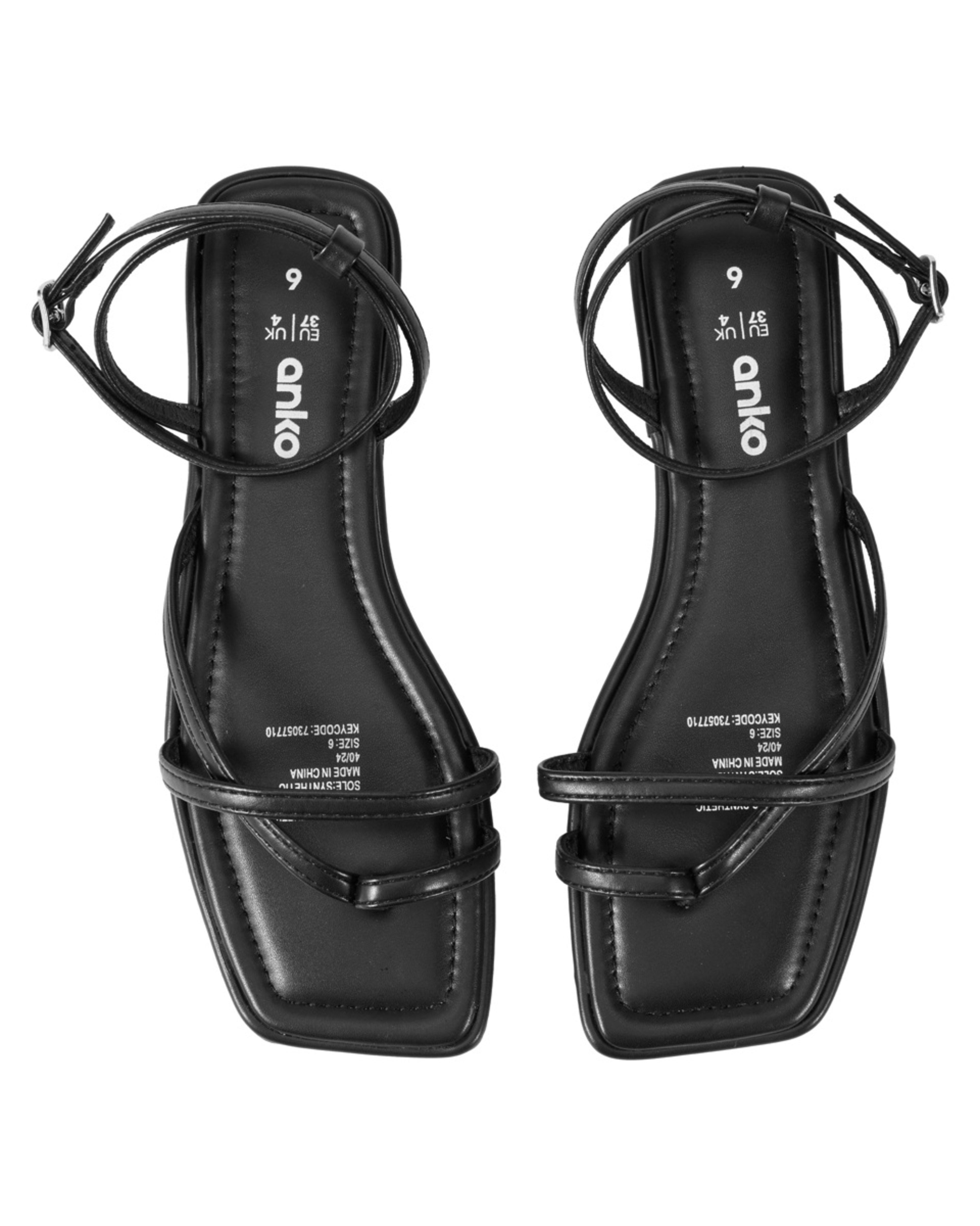 3 Strappy Toe Sandals Black, 3 of 3
