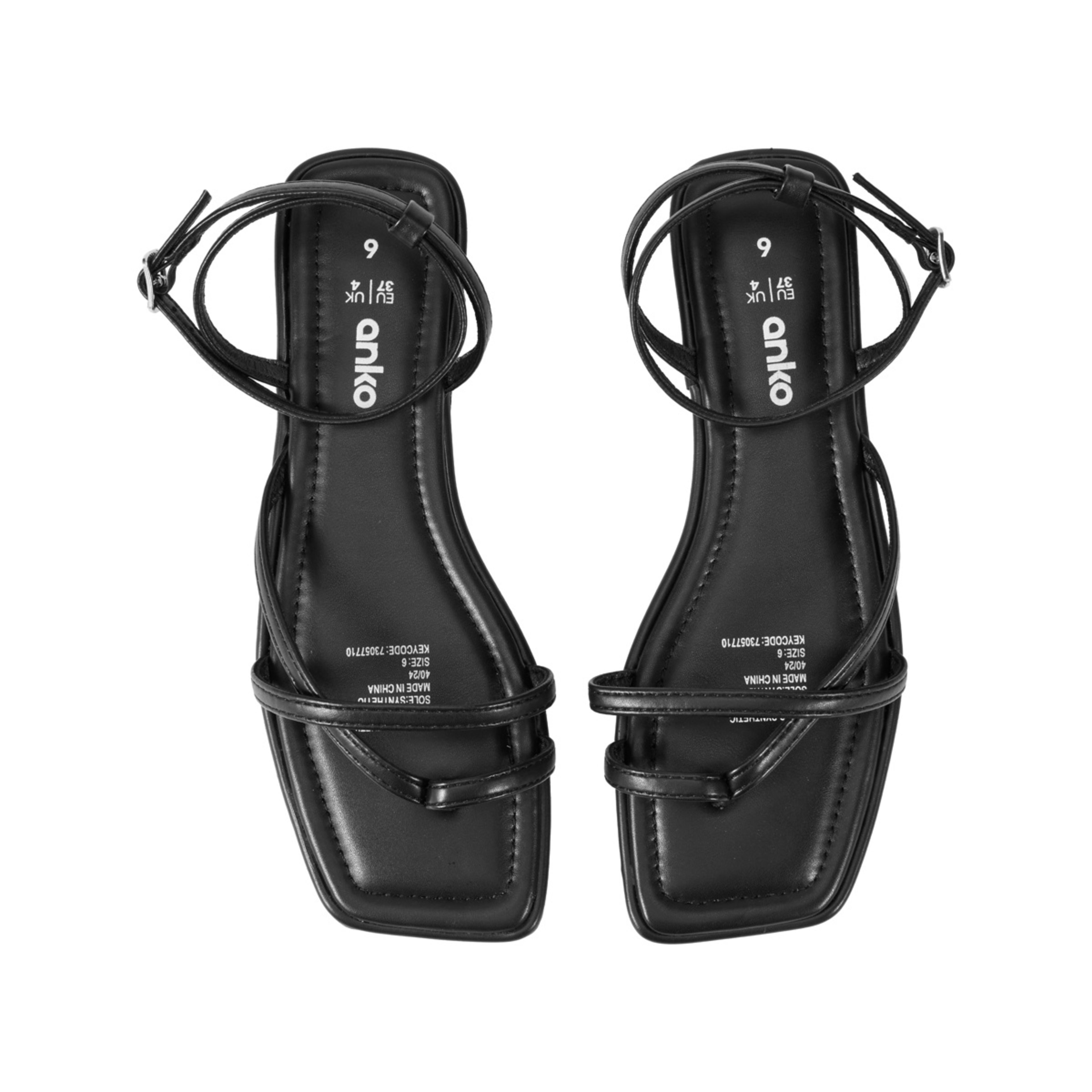 3 Strappy Toe Sandals Black, 3 of 3