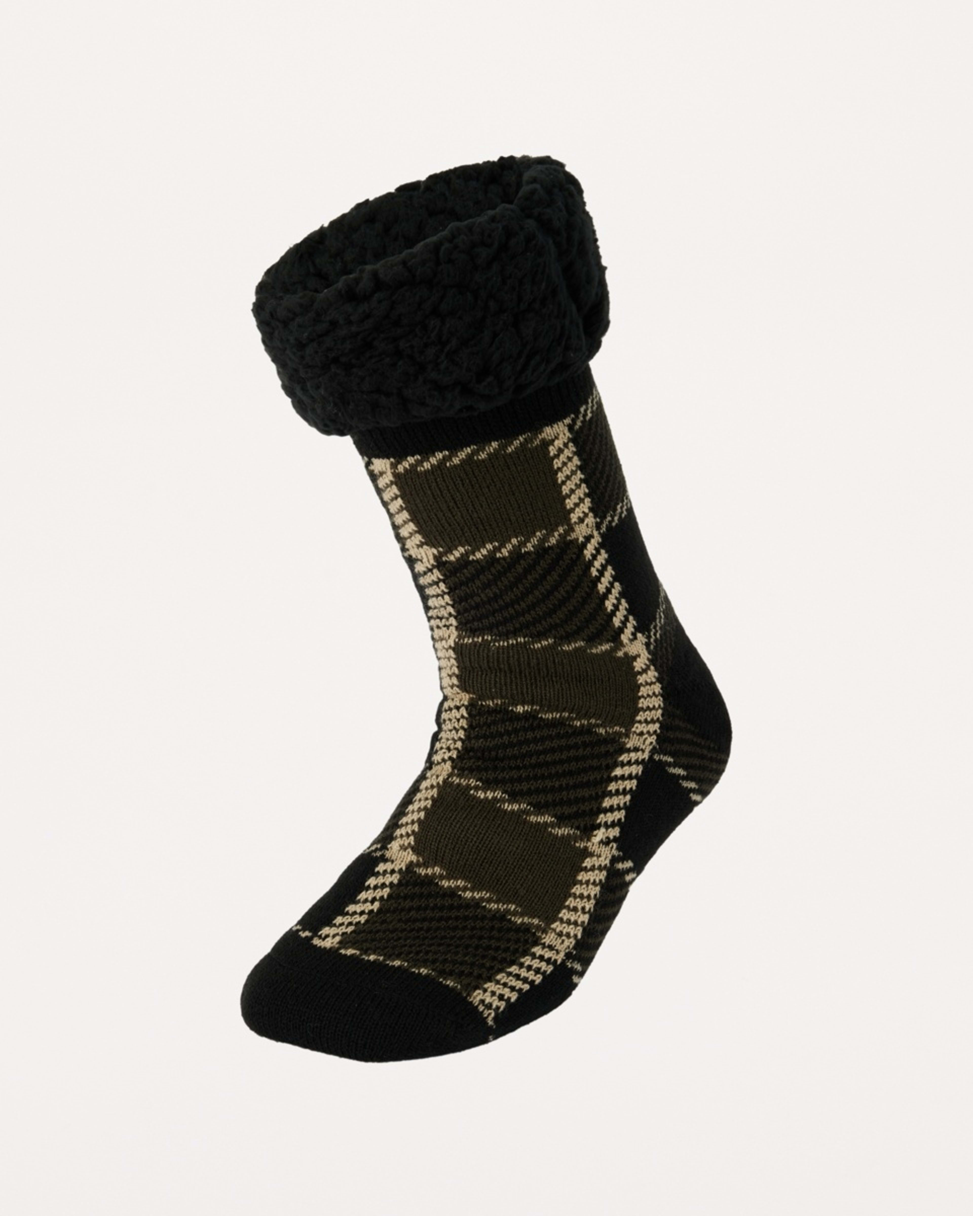 1 Sherpa Lined Home Socks Tri Buffalo Sock